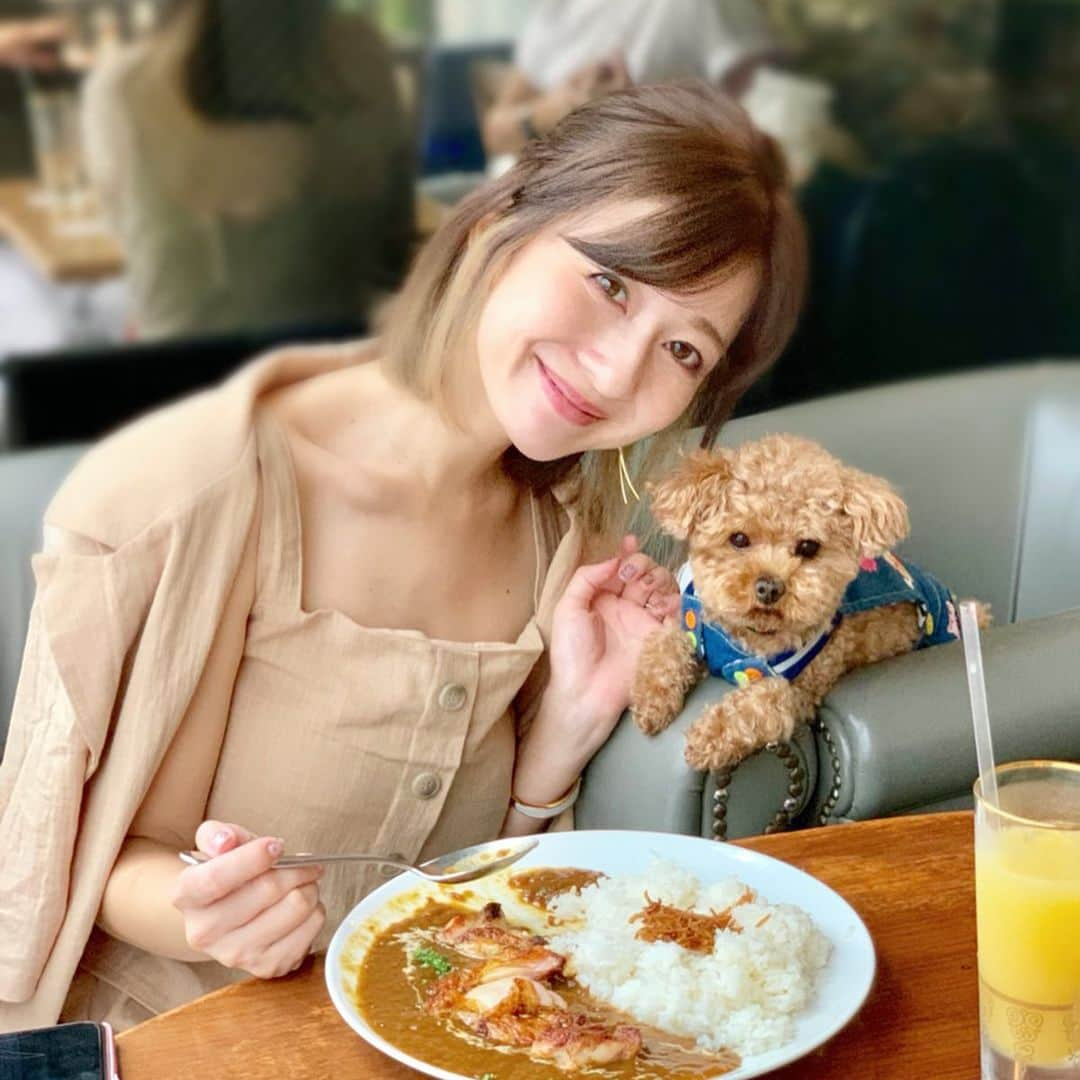 水野佐彩さんのインスタグラム写真 - (水野佐彩Instagram)「・ 🐶今日はパンケーキじゃないの？💕 👩🏽最近カレーブームなの🍛❤️ #coordinate  setup#amail @amail_official  shoes#viviennewestwood  @viviennewestwoodjapan  #sサイズコーデ #153cmコーデ #おちびコーデ #おちびの輪 #セットアップ #montalk #モントーク #犬と行けるカフェ #おもちとおはぎ #休日ランチ #ランチデート #お散歩デート」7月23日 19時29分 - saaya_mizuno