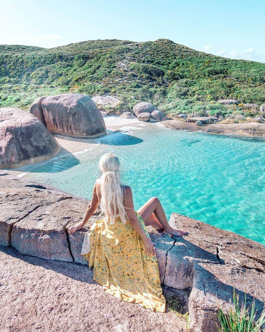 さんのインスタグラム写真 - (Instagram)「I’m always looking at life through a magical lens 💫 . The past few days at @parrybeachbreaks have been nothing short of magical. Swipe for the most beautiful rainbow and pics of this wild, majestic landscape 🌈 . I get asked a lot how I come across so many beautiful places and moments including unexpected sunsets, sunrises and rainbows. The simple answer is that I am constantly seeking out the beauty of nature and my eyes and my heart are always open and tuned in to the magic that exists. Before this rainbow appeared I was inside watching the rain storm and the sun trying to poke through, my heart excited at the prospect of a rainbow. I sang a little made up rainbow song which made my kids think I am even crazier than before, and even got dressed to match 🌈 just in case 🙏🏼 like a little child filled with joy I was getting ready singing my song, and then I saw a glimmer of colour. I ran outside squealing and sure enough I watched a beautiful rainbow form right in front of us. What I couldn’t quite believe was that a second one formed and they were both the most vibrant rainbows I’ve ever seen 🌈🌈We could actually see the ends of the rainbow 🍯 Make sure to watch my Parry Beach story highlights 🌈 . @parrybeachbreaks has been the perfect spot for our family to unplug and connect with one another and nature. The kids have braved the southern ocean in winter ❄️ we’ve explored the ancient forests, gone bouldering along the magnificent coastline, and spent many cosy moments by the fire playing cards, laughing hysterically, and drinking a million cups of tea 🌿☕️ . My heart is filled with gratitude and beautiful memories from our trip down south and I’ll be sharing more on my blog soon ✨ . 📸 @bobbybense . #parrybeachbreaks #rainbow #bathgoals #australiassouthwest #seeaustralia #westernaustralia #justanotherdayinwa #wonderful_places #beachesnresorts #beautifuldestinations #earthpix #earthfocus #rainbows #doublerainbow #bathroom #dji #djimavicpro #DJIWhyIFly #DJICreator」7月23日 21時45分 - helen_jannesonbense