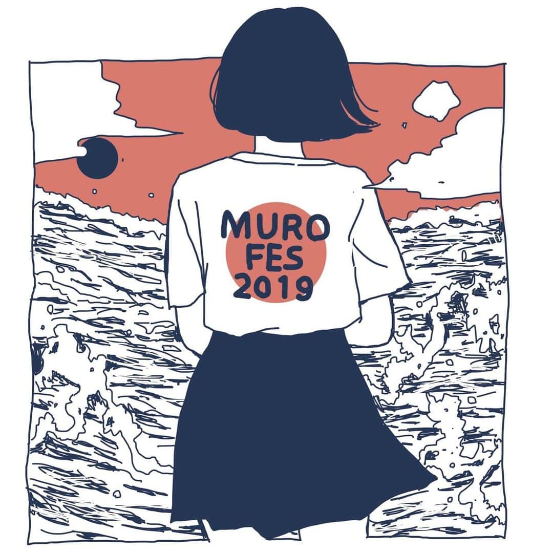 フクザワさんのインスタグラム写真 - (フクザワInstagram)「あなたのTシャツきたコ  #illustration #絵 #海 #ムロフェス #murofes #tee #ムロフェス2019 #wind」7月23日 22時30分 - fuku_zawa