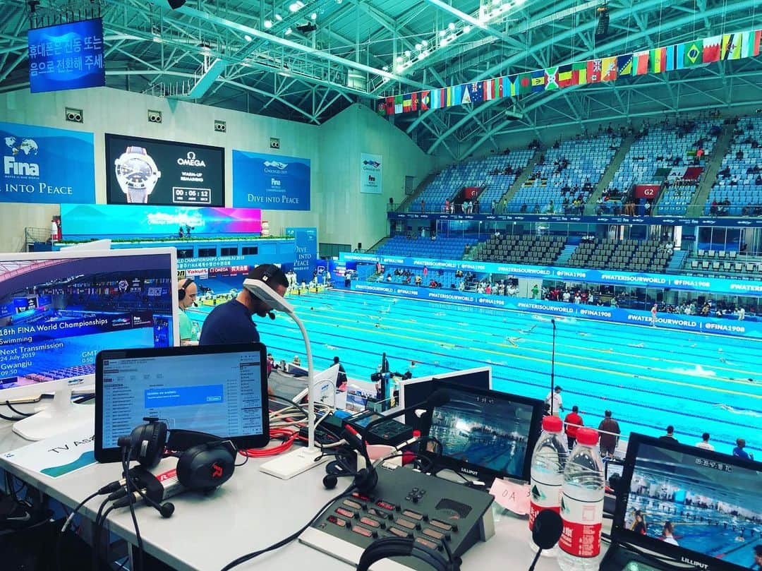 寺川俊平のインスタグラム：「* 東京オリンピック1年前。 今日も熱いレースを！  #世界水泳 #worldchampionships #gwangju2019 #クァンジュ #光州」