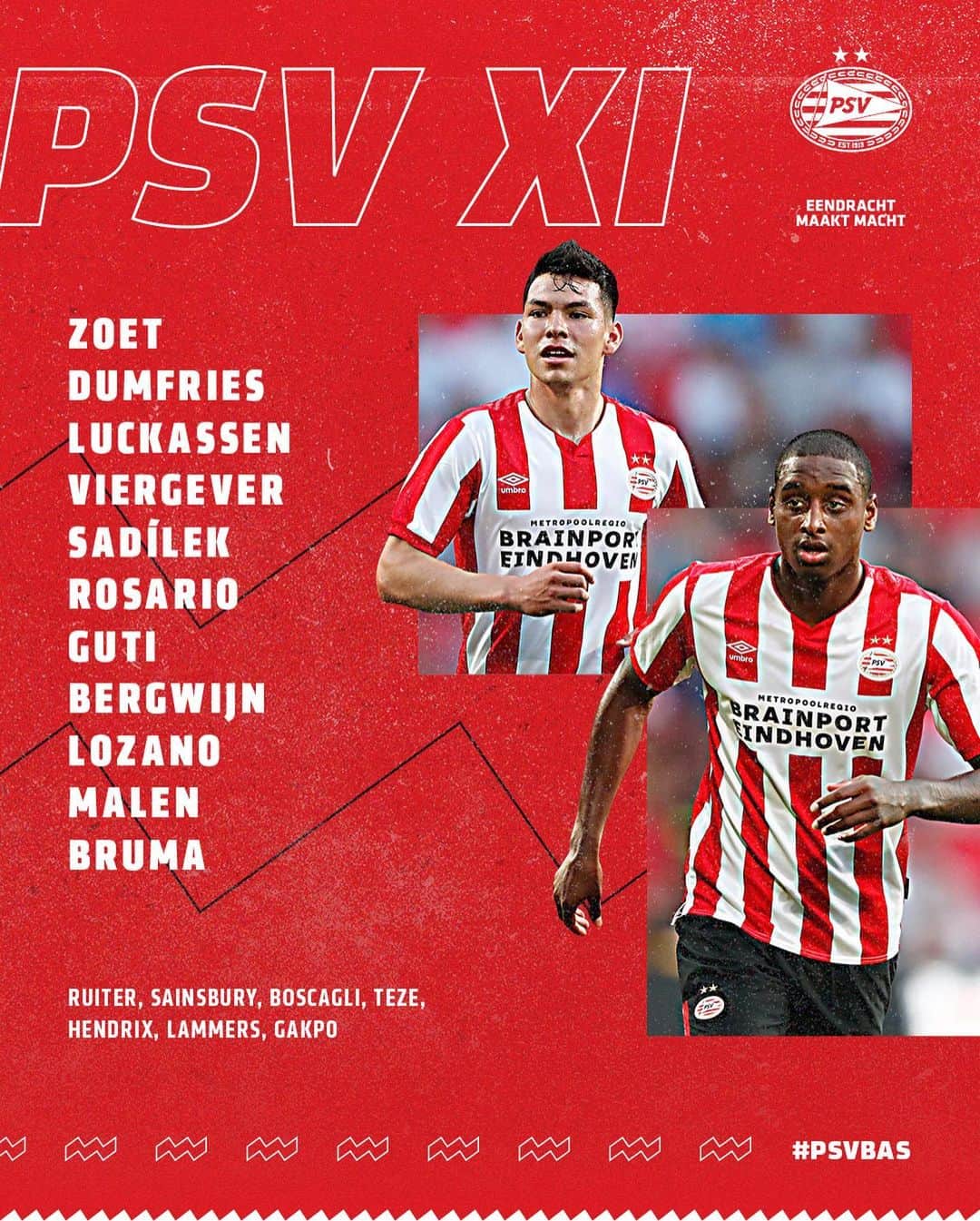 PSVアイントホーフェンさんのインスタグラム写真 - (PSVアイントホーフェンInstagram)「Guess who’s starting today? 😏 Full XI 👉🏻 #PSVBAS」7月24日 1時48分 - psv