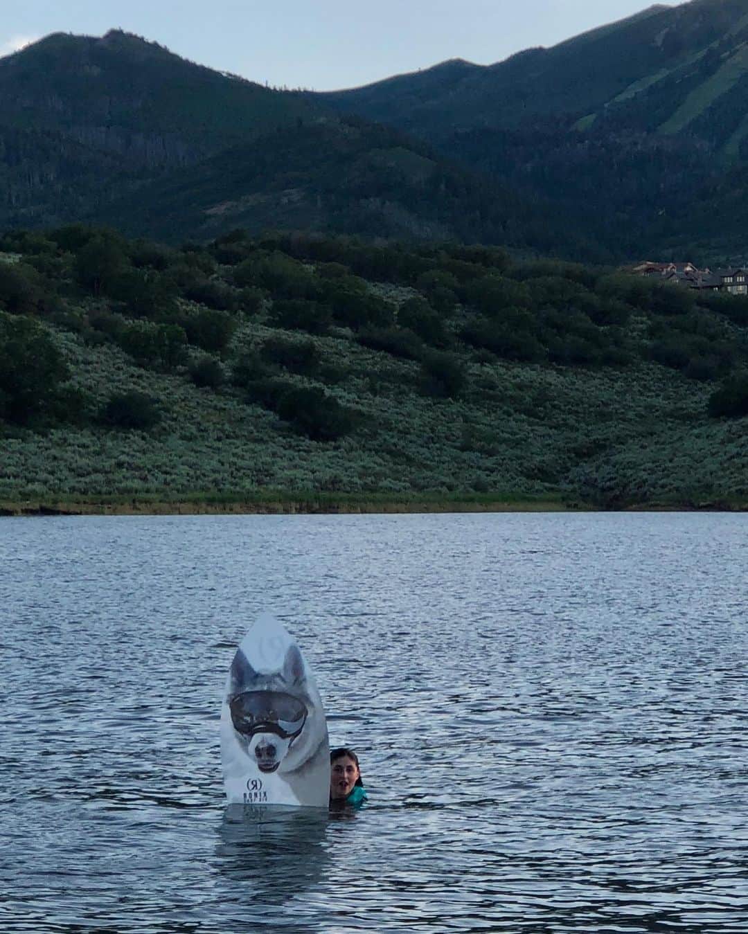 ケン・ブロックさんのインスタグラム写真 - (ケン・ブロックInstagram)「Went swimming with my “dogs” last night at our local lake. Ha. #BentleyChickenFingersBlock #YukiTheDestroyer」7月24日 2時39分 - kblock43