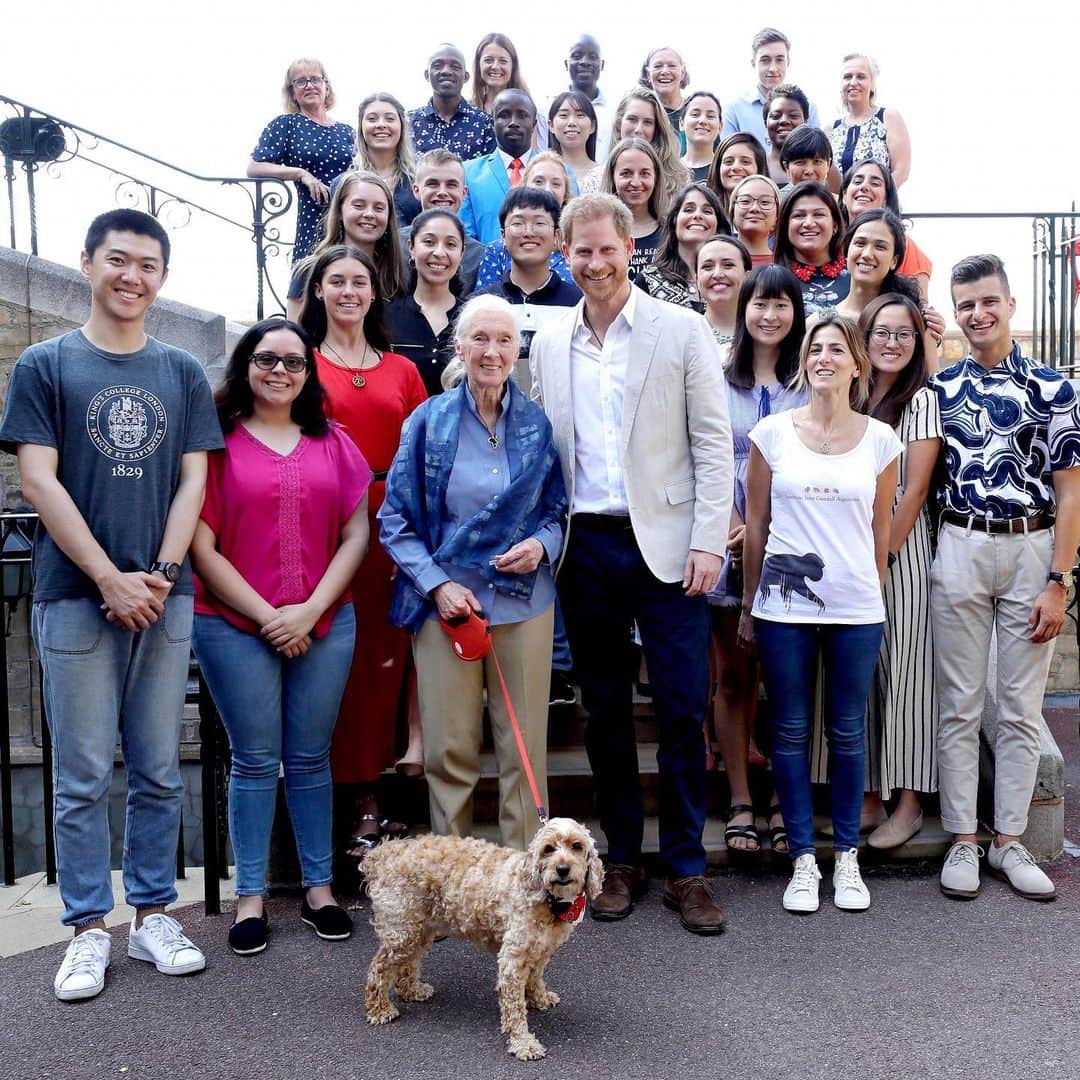 英ヘンリー王子夫妻さんのインスタグラム写真 - (英ヘンリー王子夫妻Instagram)「Today, The Duke of Sussex met with young people doing ground-breaking work in their communities as part of Dr. Jane Goodall’s Roots & Shoots Global Leadership gathering.  Started in 1991 by world renowned ethologist and primatologist Dr. Jane Goodall, with just 12 high school students in Tanzania, Roots & Shoots brings together young people from around the world who are leading projects in their communities to make the world a better place for people, animals and the environment. Today @RootsAndShoots has over 150,000 groups in over 50 countries - the collective power of these young people is limitless.  His Royal Highness believes that people are at the heart of conservation and sustainability and that in order to succeed we need an inclusive, community-centred approach. In his roles as President of The Queen’s Commonwealth Trust and Commonwealth Youth Ambassador, The Duke has met young people from around the world who are leading the way with creative sustainability solutions and campaigns – it is thanks to the creativity of young people’s minds, that we can turn the tide and preserve our planet for future generations.  After listening to presentations on endangered species, reducing plastic waste and embracing the wild, The Duke had the chance to thank all the young people taking part for their efforts and the difference they are making every single day.  As a continuation of our monthly social awareness approach, for July we turned our attention to following accounts featuring the environment. @JaneGoodallInst, founder of Roots & Shoots, is one of those selected profiles, having dedicated her life’s work to bettering our environment and world. To learn more, visit @RootsAndShoots.  Photo©️ PA images」7月24日 3時28分 - sussexroyal