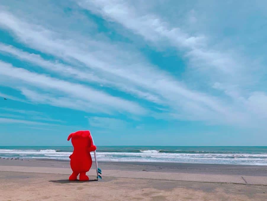 チーバくんさんのインスタグラム写真 - (チーバくんInstagram)「波がよんでる…！ #サーフィン  #海  #志田下  #東浪見の鳥居  #イメトレは大得意  #東京オリンピック  #Tokyo2020  #サーフィン会場  #チーバくん  #chibakun  #千葉県  #chiba  #一宮町  #釣ヶ崎海岸」7月24日 8時08分 - chibakun0111