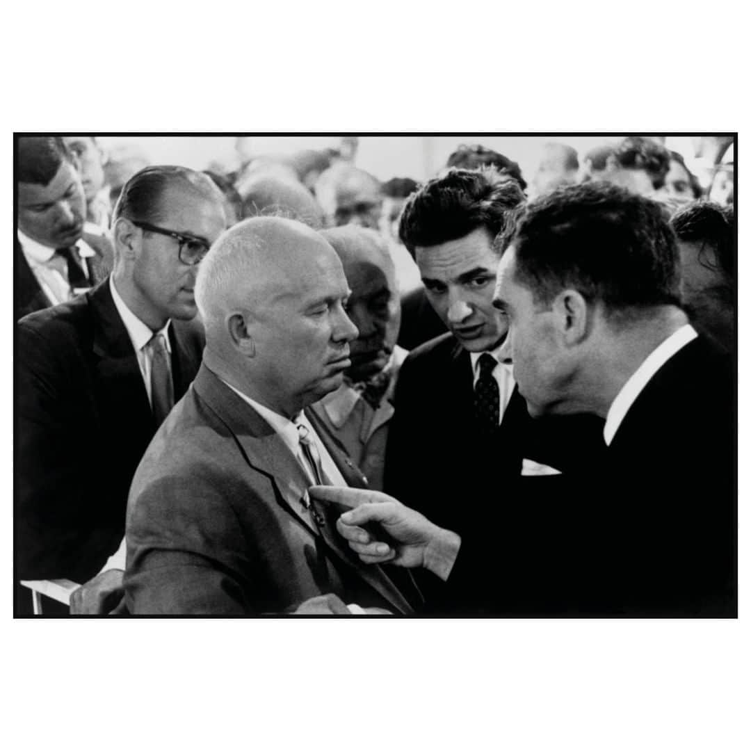 Magnum Photosさんのインスタグラム写真 - (Magnum PhotosInstagram)「On this day 60 years ago, at the opening of the American National Exhibition at Gorky Park in Moscow, Elliott Erwitt took the now iconic photograph of US Vice President Richard Nixon seeming to confront Soviet Premier Nikita Khrushchev. . It was taken during a tour of displays given to Khrushchev by Nixon, while the pair debated their views on communism versus capitalism. The pair happened to have some particularly heated debate near to a model of a typical American kitchen, designed to showcase the comforts of the American lifestyle, and so the confrontation gained the moniker “The Kitchen Debate”. . On the 60th anniversary, we look at the story behind the photo, and how it became a symbol of tensions between Russia and the U.S. Link in bio. . PHOTO: Nikita Khrushchev and Richard Nixon. Moscow, USSR. 1959. . © #ElliottErwitt/#MagnumPhotos」7月24日 19時00分 - magnumphotos