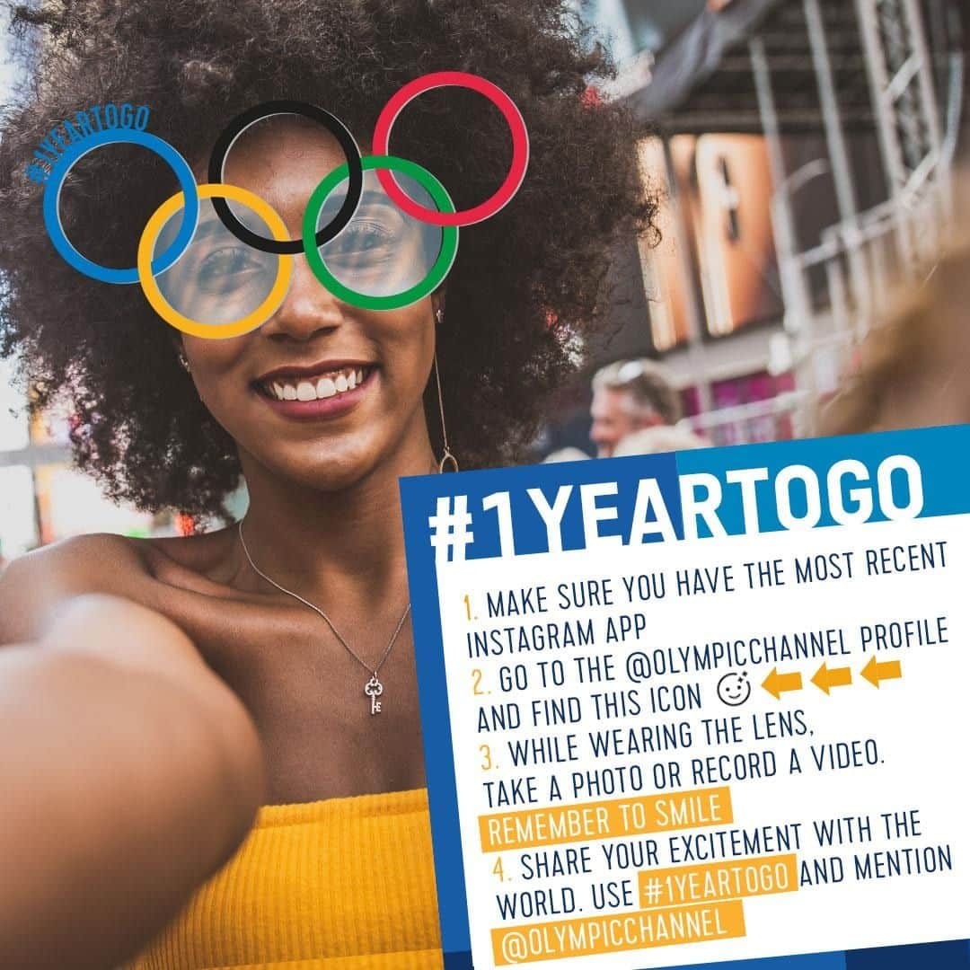 オリンピックチャンネルさんのインスタグラム写真 - (オリンピックチャンネルInstagram)「Want to try our sunglasses filter on Instagram? Follow these steps and celebrate that there's #1YearToGo to @Tokyo2020!」7月24日 19時16分 - olympicchannel_x