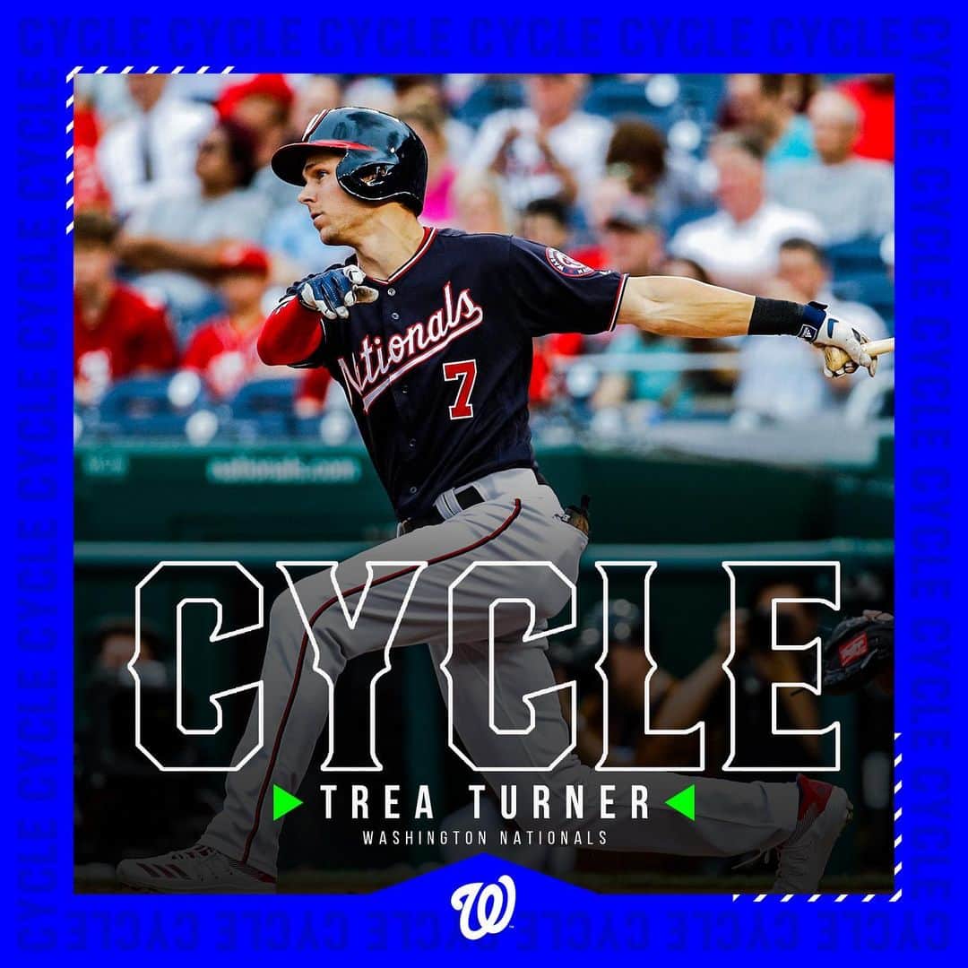 MLBさんのインスタグラム写真 - (MLBInstagram)「🚨Trea Turner has hit for the cycle!🚨」7月24日 11時06分 - mlb