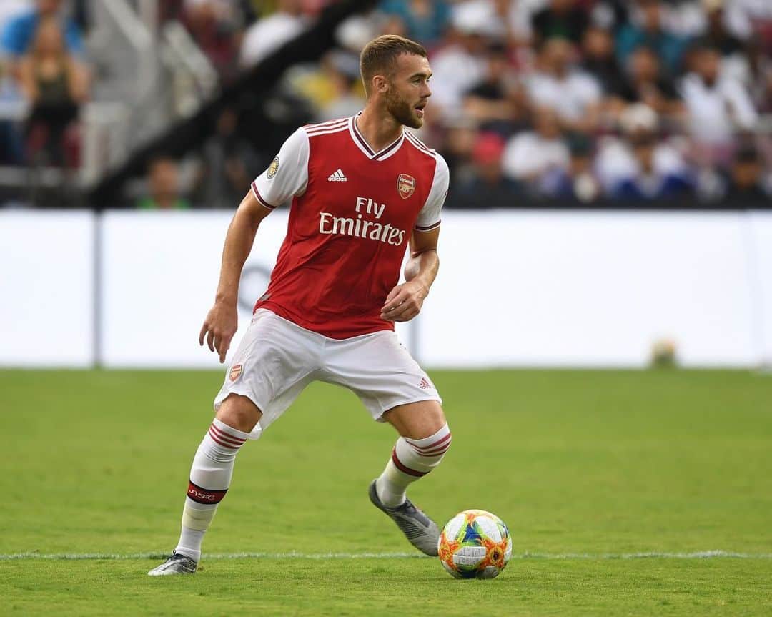 カラム・チャンバースのインスタグラム：「Great test for us leading up to the season after an enjoyable trip in America!! Happy to get my first 90 mins 💪🏼 #arsenalinusa」