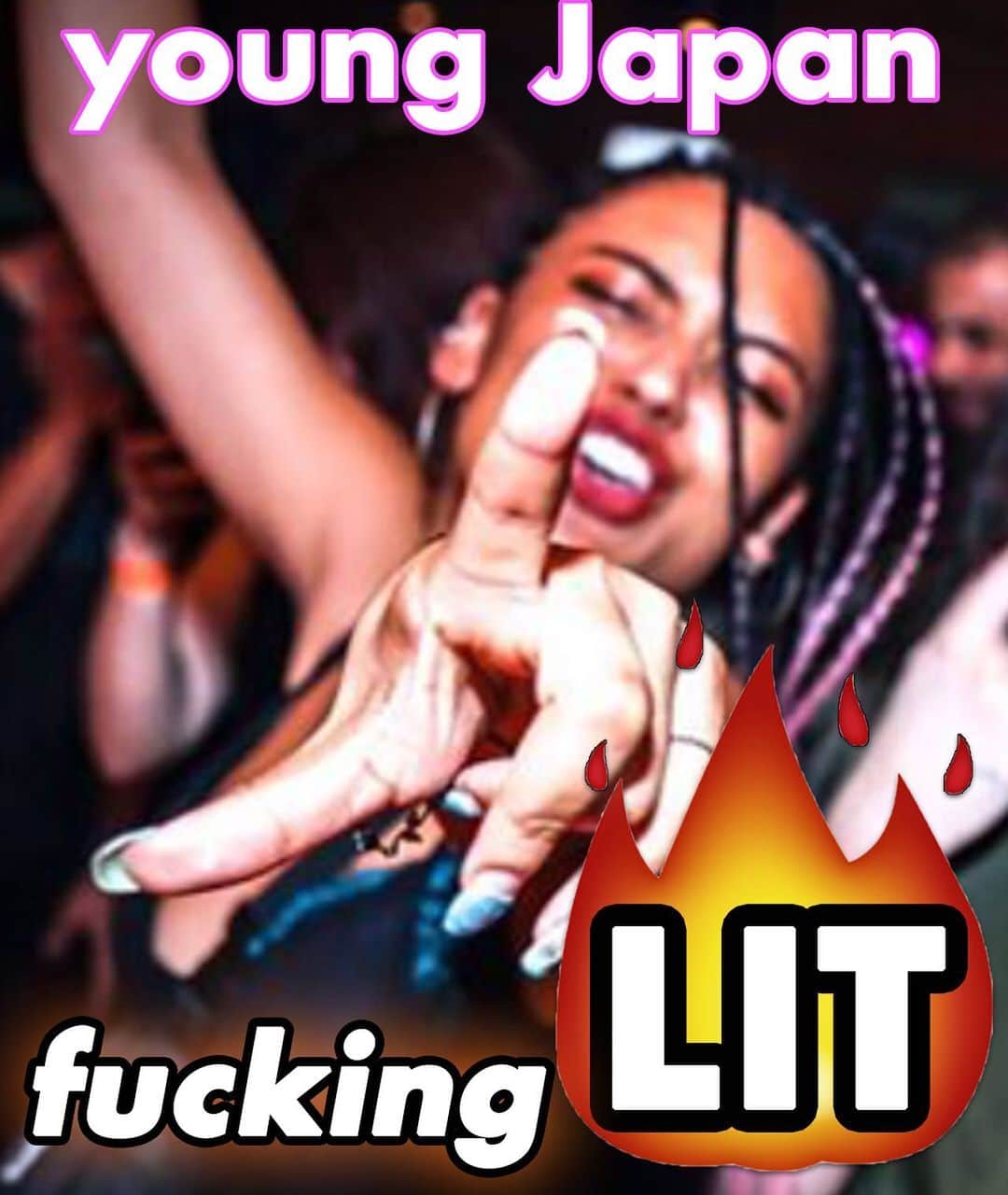 Taboo English®のインスタグラム：「YOUNG JAPAN 🇯🇵 FUCKING LIT 🔥 • • • • #tabooenglish #fuckinglit #youngjapan #若い #ヤバイ #凄い #名古屋 #栄 #パーティー🎉 #パリピ #litaf」