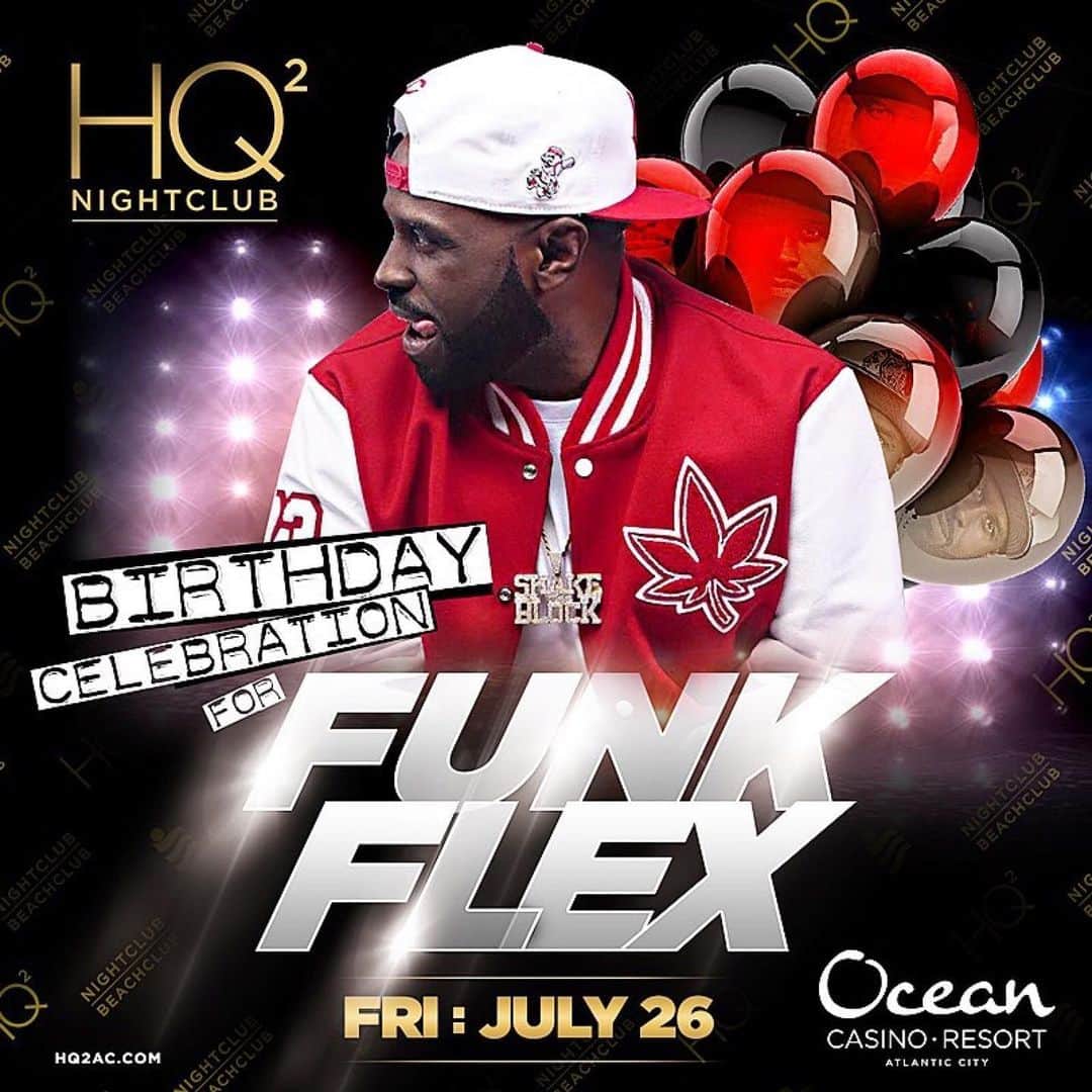 ファンクマスター・フレックスのインスタグラム：「#Ad - @Ciroc will be poppin!!! Atlantic City I hope u ready!!!! FunkFlex Birthday Bash!!!」
