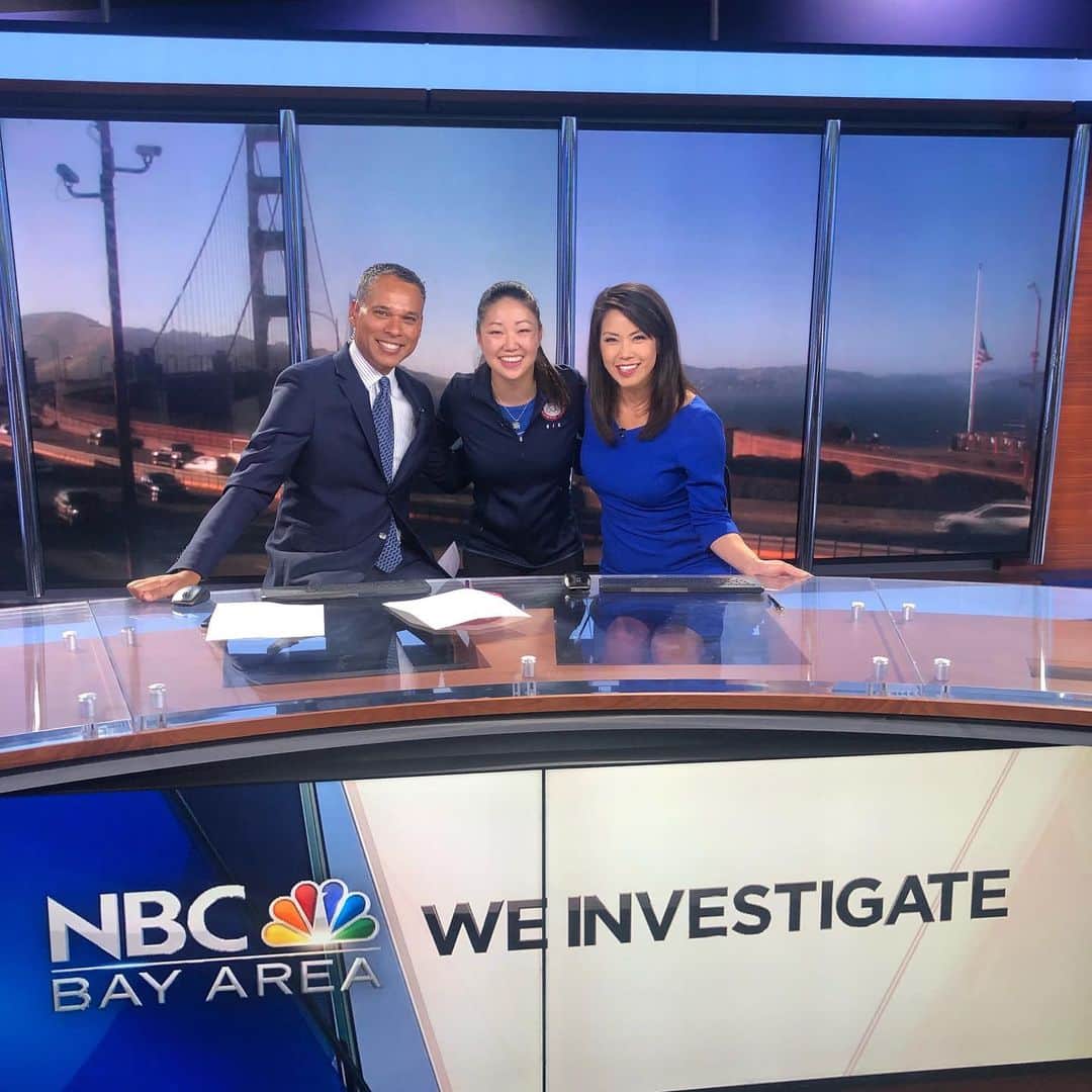 リリー・チャンのインスタグラム：「Got to celebrate the official One Year Out to Tokyo 2020 with @nbcbayarea! Thank you guys for letting me share some of my pre-Olympic thoughts on the evening news. I can’t believe we only have a year to go! The grind begins now 💪🎌 #Tokyo2020 #Olympics #NBCBayArea」