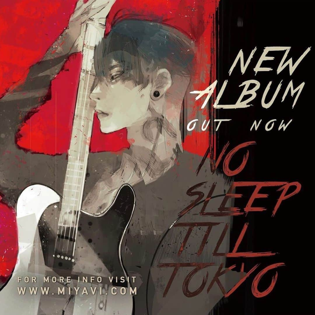 雅-MIYAVI-さんのインスタグラム写真 - (雅-MIYAVI-Instagram)「New Album is OUT NOW🔥Thanks to all the GREAT creators, staff, friends, and you all I still can play the guitar and continue rocking. We put everything into this creation. Thrilled to share this baby with you all over the world and can’t wait to hear your impression!!!!! Looking forward to rocking with you on the upcoming tour 🤘🏻🤘🏻🕺⚡️ニューアルバム出ました！！レニーをはじめ素晴らしいクリエイター達、スタッフの皆、仲間たち、そして応援してくれる皆に感謝です。この作品に現在進行形の MIYAVI を全て詰め込みました。世界中で鳴り響くことを思うと、心が震えます。皆の感想、どしどし送ってください！！！！！✋🏻✋🏻😌🎧 #Repost @miyavi_staff NEW ALBUM [NO SLEEP TILL TOKYO] IS OUT NOW🔥Available for Download & Streaming WORLDWIDE🌏 ． 購入は下記より https://umj.lnk.to/miyavi_nsttPR ． Album Illustration By: @ishida_sui ． 【リリース情報】 MIYAVI NEW ALBUM 💿 NO SLEEP TILL TOKYO 7.24 Release!! . 【ライブ情報】 MIYAVI North America Tour 2019 “NO SLEEP TILL TOKYO” . 7/25 - Vancouver | Vogue 7/26 - Seattle | Neptune’s 7/27 - Portland | Crystal Ballroom 7/29 - San Francisco | Slim’s 7/30 - Santa Ana | Observatory 8/03 - Tucson | El Rialto Theatre 8/05 - Dallas | Trees 8/06 - Houston | Scout Bar 8/07 - Austin | Come and Take It Live 8/09 - Mexico City | Sala Puebla 8/11 - San Antonio | Vibes Event Center 8/13 - Chicago | House of Blues 8/15 - Detroit | El Club  8/16 - Toronto | Queen Elizabeth Theatre 8/17 - Montreal | Otakuthon Festival 8/19 - New York | Sony Music Hall  8/20 - Philadelphia | Theatre of Living Arts 8/22 - Washington D.C. | The State Theatre 8/24 - Atlanta | The Masquerade ． MIYAVI “NO SLEEP TILL TOKYO” World Tour 2019 . October: EUROPE November: ASIA December: JAPAN ． MYV CREW Exclusive MIYAVI Birthday Live 2019 ． 9月15日(日) 恵比寿 LIQUIDROOM . Birthday Live 2019  チケット先行に間に合う！！ MIYAVI ファンクラブ ”MYV CREW” 2019年度会員受付中！！ MIYAVI Fan Club“ MYV CREW” 2019 Membership Admission and Renewal Information  ご入会方法は⬇️ http://myv382tokyo.com/myvcrew/about.html ． ． #MIYAVI #NoSleepTillTokyo #NSTT #UnderTheSameSky #DAOKO #千客万来 #SenkyakuBanrai #Diner #ninagawamika #蜷川実花 #MYVCREW #NorthAmerica #USA #CANADA #MEXICO #EUROPE #ASIA #JAPAN #live #石田スイ #SuiIshida #TokyoGhoul #東京喰種」7月24日 14時11分 - miyavi_ishihara