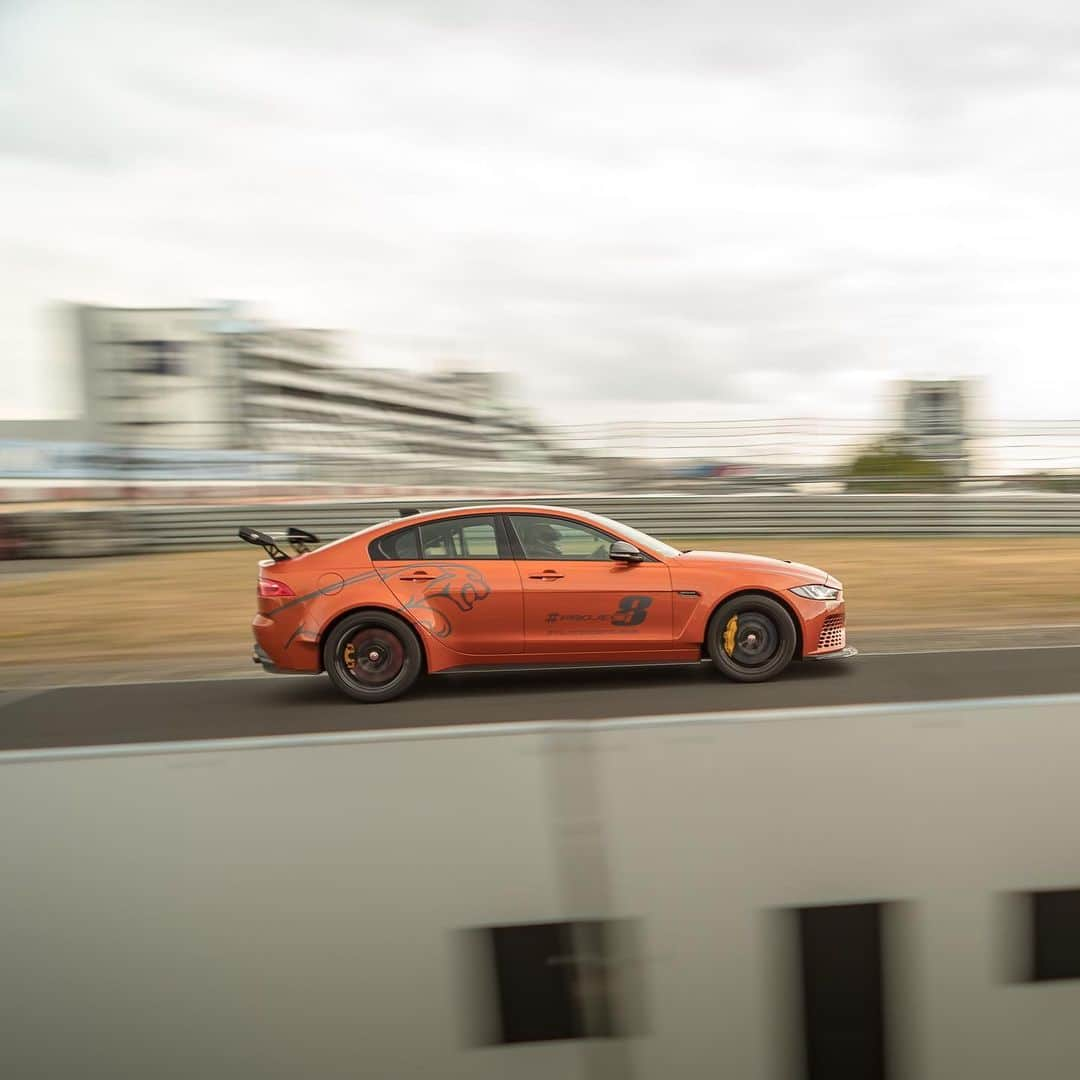 Jaguarさんのインスタグラム写真 - (JaguarInstagram)「It's official. The #Jaguar #XE #Project8 - already the world's fastest saloon - has broken its own lap record on the @Nuerburgring: 7min 18.361sec, 2.9 seconds faster than its previous benchmark and 7 seconds faster than any other four-door production car has achieved.  #SV #SVO #SpecialVehicleOperations #Nurburgring #Germany #SuperCar #SportsCar #CarsofInstagram」7月24日 17時34分 - jaguar