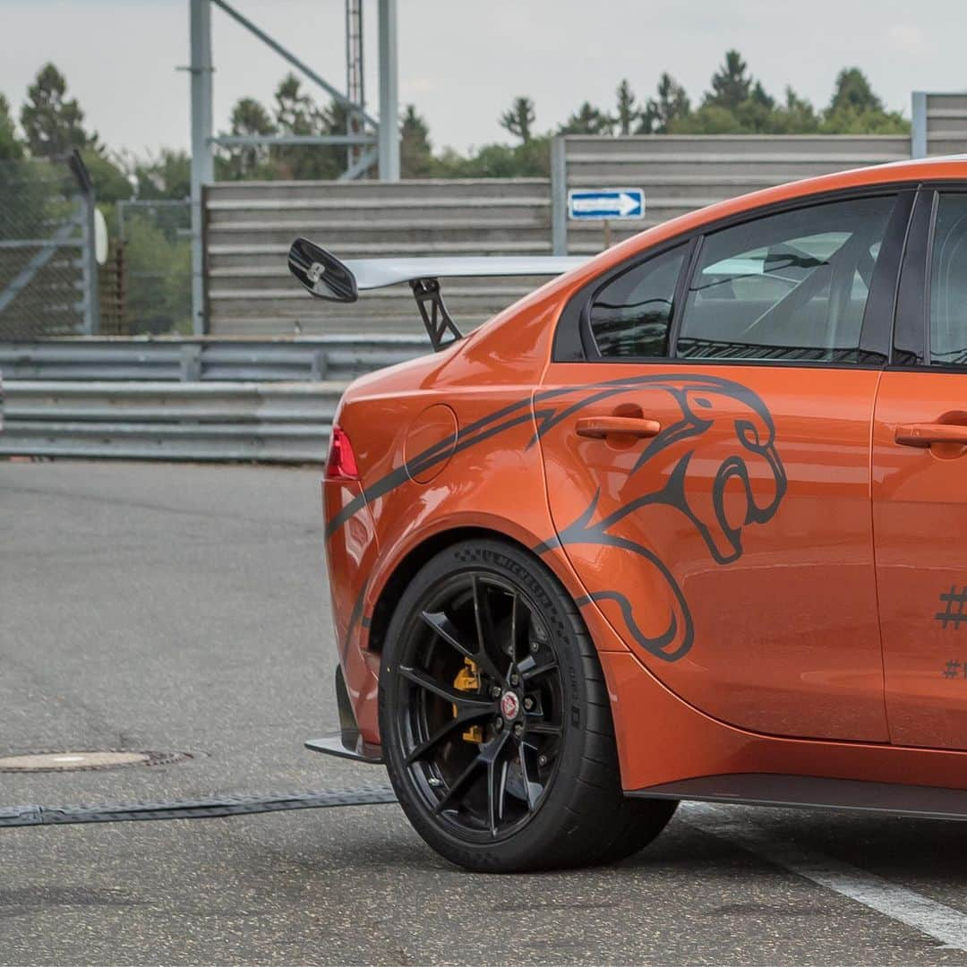 Jaguarさんのインスタグラム写真 - (JaguarInstagram)「It's official. The #Jaguar #XE #Project8 - already the world's fastest saloon - has broken its own lap record on the @Nuerburgring: 7min 18.361sec, 2.9 seconds faster than its previous benchmark and 7 seconds faster than any other four-door production car has achieved.  #SV #SVO #SpecialVehicleOperations #Nurburgring #Germany #SuperCar #SportsCar #CarsofInstagram」7月24日 17時34分 - jaguar