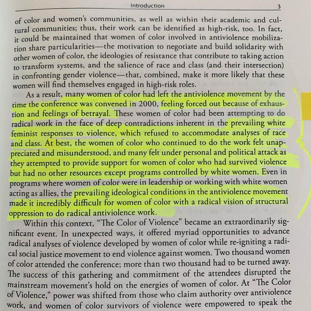 マット・マクゴリーさんのインスタグラム写真 - (マット・マクゴリーInstagram)「"Color Of Violence: The INCITE! Anthology" edited by INCITE! Women of Color Against Violence # This may not be a beginner's book...But for those with a solid foundation in feminism, I feel that it offers really important perspectives from a wide range of people of different identities and from different communities.  This anthology is definitely intersectionality in action, uplifting the struggles of women and trans people of color and broadening the framework of what we are up against in the fight for liberation of all people.  # For those that may be interested in feminism but not necessarily aware of the impact of imperialism, capitalism, and colonialism on how we prevent violence against women, this book will offer great insight.  I definitely came away with knowledge that I didn't have before. # CW: "The violence of nuclearization and militarization has included nuclear testing in the Marshall Islands, where more than sixty bombs have been detonated.  We must all remember that the world's first hydrogen bomb was tested on Bikini Island.  The force of this weapon of desruction was one thousand times stronger than the Hiroshima bomb.  Marshall Islanders were used as guinea pigs to test the effects of contamination.  They were not told of the bomb's effects nor were they removed before testing.  Predictably, cancer is now widespread among the Marshallese.  They have one of the highest rates of severely deformed children, including "jellyfish babies" who have no heads, arms, legs, or human shape...Such babies are not only born on islands declared radioactive by the Americans, but on all atolls and five major islands in the Marshall's archipelago." # "Attacks on our sexual and reproductive systems are among the most pervasive types of medical violence against women of color. From the 1930s to the 1960s, close to one half of Puerto Rican women of childbearing age were sterilized without their informed consent...while at the same time multinational corporations had relocated the garment industry to Puerto Rico, which heightened the need for female "unattached" (childless) workers." # My Booklist:  bit.ly/mcgreads (link in bio) #McGReads」7月25日 4時13分 - mattmcgorry