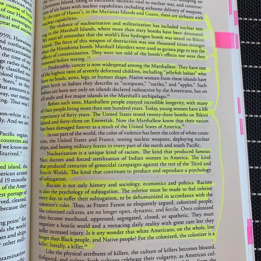 マット・マクゴリーさんのインスタグラム写真 - (マット・マクゴリーInstagram)「"Color Of Violence: The INCITE! Anthology" edited by INCITE! Women of Color Against Violence # This may not be a beginner's book...But for those with a solid foundation in feminism, I feel that it offers really important perspectives from a wide range of people of different identities and from different communities.  This anthology is definitely intersectionality in action, uplifting the struggles of women and trans people of color and broadening the framework of what we are up against in the fight for liberation of all people.  # For those that may be interested in feminism but not necessarily aware of the impact of imperialism, capitalism, and colonialism on how we prevent violence against women, this book will offer great insight.  I definitely came away with knowledge that I didn't have before. # CW: "The violence of nuclearization and militarization has included nuclear testing in the Marshall Islands, where more than sixty bombs have been detonated.  We must all remember that the world's first hydrogen bomb was tested on Bikini Island.  The force of this weapon of desruction was one thousand times stronger than the Hiroshima bomb.  Marshall Islanders were used as guinea pigs to test the effects of contamination.  They were not told of the bomb's effects nor were they removed before testing.  Predictably, cancer is now widespread among the Marshallese.  They have one of the highest rates of severely deformed children, including "jellyfish babies" who have no heads, arms, legs, or human shape...Such babies are not only born on islands declared radioactive by the Americans, but on all atolls and five major islands in the Marshall's archipelago." # "Attacks on our sexual and reproductive systems are among the most pervasive types of medical violence against women of color. From the 1930s to the 1960s, close to one half of Puerto Rican women of childbearing age were sterilized without their informed consent...while at the same time multinational corporations had relocated the garment industry to Puerto Rico, which heightened the need for female "unattached" (childless) workers." # My Booklist:  bit.ly/mcgreads (link in bio) #McGReads」7月25日 4時13分 - mattmcgorry