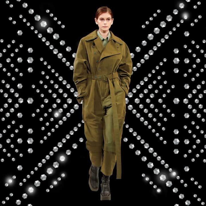 Saks Fifth Avenueのインスタグラム：「RUNWAY TO REALITY: @stellamccartney has designed the ultimate tailored jumpsuit in sustainable army surplus fabric. Pre-order the @stellamccartney collection now at Saks. #SaksStyle」