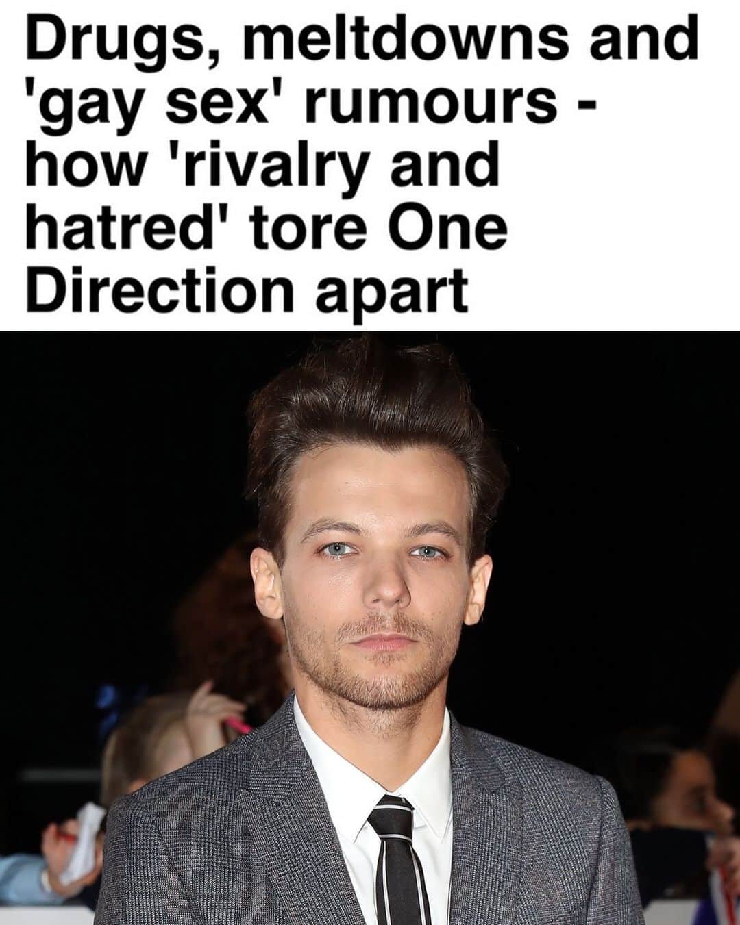 Just Jaredさんのインスタグラム写真 - (Just JaredInstagram)「Louis Tomlinson (@louist91) took the time to respond to this headline, published by a British newspaper this week. Tap this pic in the LINK IN BIO to see what Louis had to say about that inflammatory headline... #OneDirection Photo: Getty」7月25日 1時26分 - justjared
