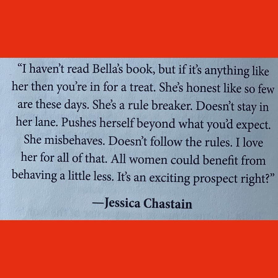 ベラ・ゾーンさんのインスタグラム写真 - (ベラ・ゾーンInstagram)「@jessicachastain making me blush. I admire you in every sense ❤️❤️ #thelifeofawannabemogul quotes from my book」7月25日 3時28分 - bellathorne
