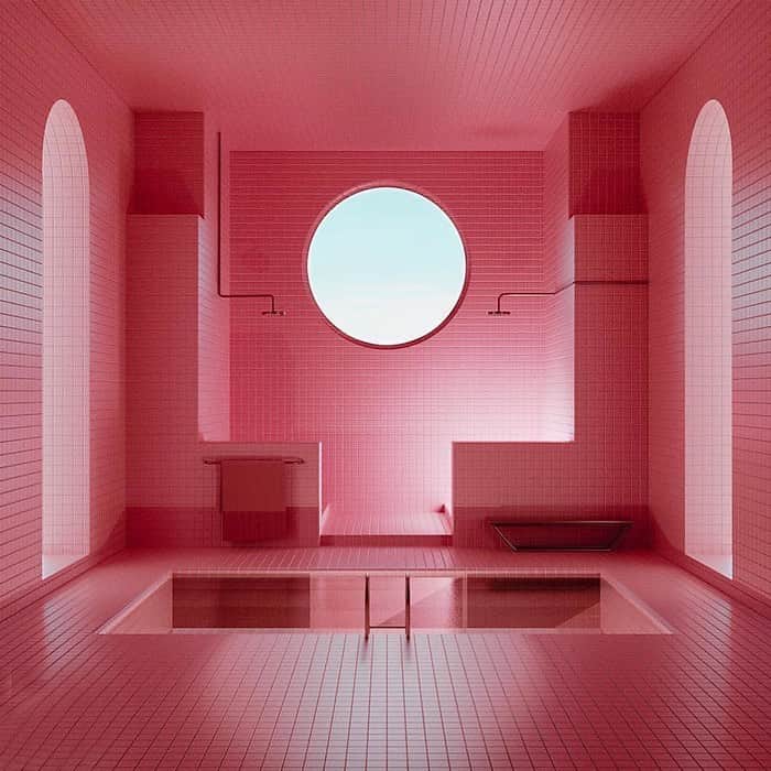 KORA Organicsさんのインスタグラム写真 - (KORA OrganicsInstagram)「Like if you’d love 💖 to have a spa day in this pretty in pink powder room. 🛁 Photo credit: @visionsarchi #KORAOrganics #MindBodySkin #NoniGlow」7月25日 7時41分 - koraorganics