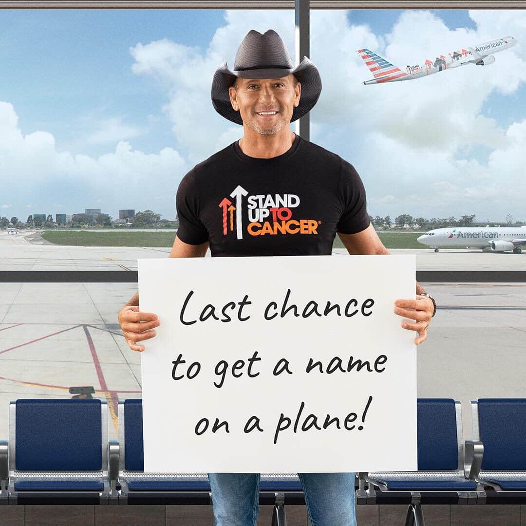 アメリカン航空のインスタグラム：「@thetimmcgraw stands up for his father, Tug McGraw. Who do YOU stand up for? ⠀⠀⠀⠀⠀⠀⠀⠀⠀ Visit the link in our bio before July 31 to donate and add a loved one's name to our official @su2c plane!」