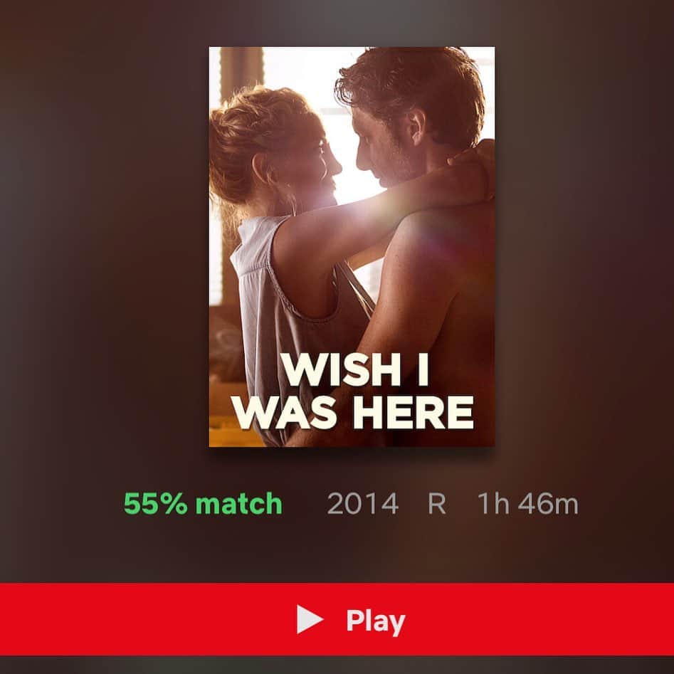 ザック・ブラフさんのインスタグラム写真 - (ザック・ブラフInstagram)「“Wish I Was Here” is on Netflix.  Check it out. 🕺🏻 Also please notice that Netflix says it’s only a 55% match for me. 👨🏻」7月25日 10時15分 - zachbraff