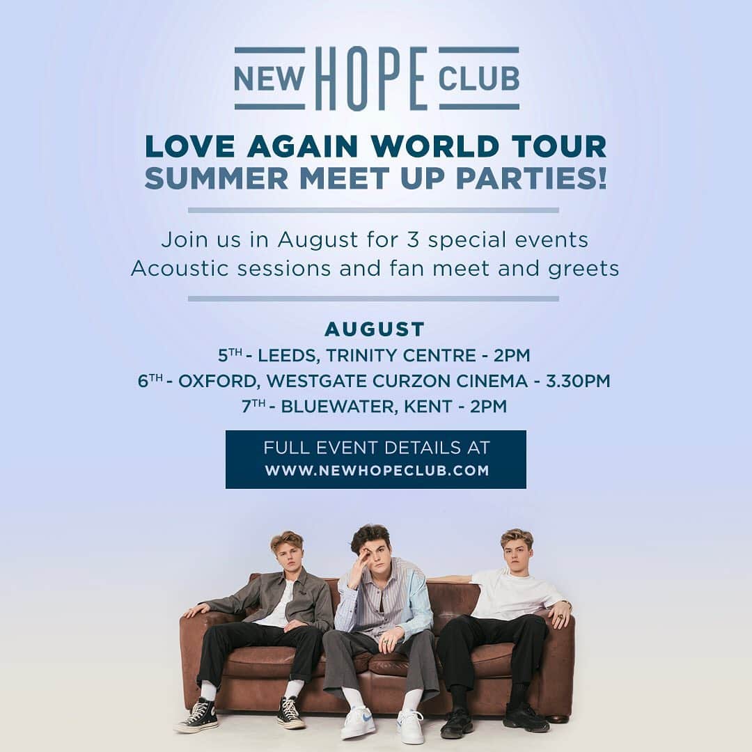 New Hope Clubさんのインスタグラム写真 - (New Hope ClubInstagram)「‪We are very excited to announce we are doing 3 special meet up parties in Leeds-Oxford-Kent 😀 Tickets are free! For more info and to sign up visit: Newhopeclub.com 🙌🏻‬」7月25日 23時14分 - newhopeclub