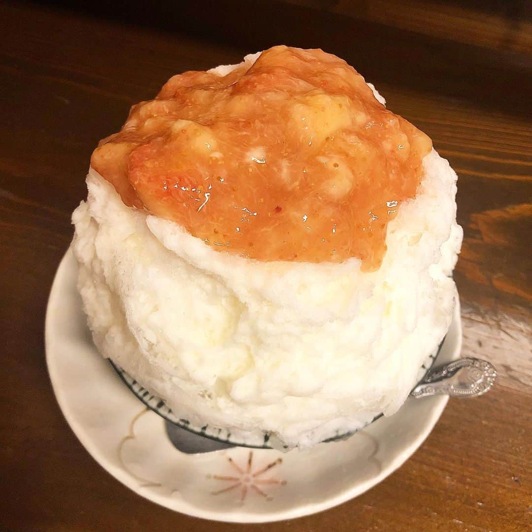 山内優花のインスタグラム：「.﻿ いちじくとミルク﻿ ﻿ #かきごおり #私の夏﻿ ﻿」