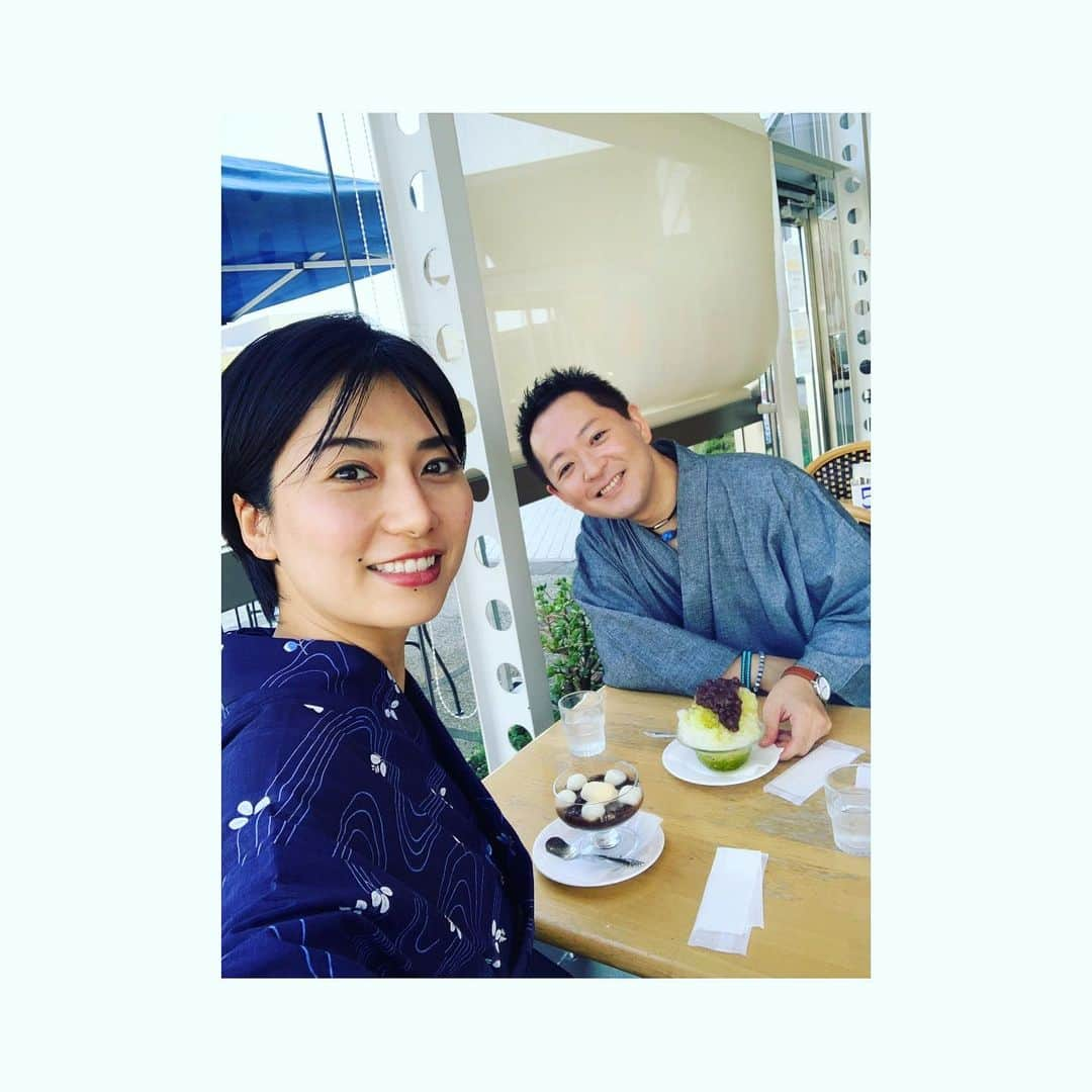 井上貴美さんのインスタグラム写真 - (井上貴美Instagram)「. ぐるっと浦安ロケ。 浴衣で楽しみました🎐 . ロケ後の冷たくて甘い癒しの時間、、🍧🍦 . . 帯はカルタ結びにしました。 椅子にもたれても平気なので楽ちんっ✨ . . 次はいつ着られるかな〜 . . #ぐるっと浦安 #jcom #浴衣 #yukata #カルタ結び #白玉ぜんざい」7月25日 18時52分 - takami__213