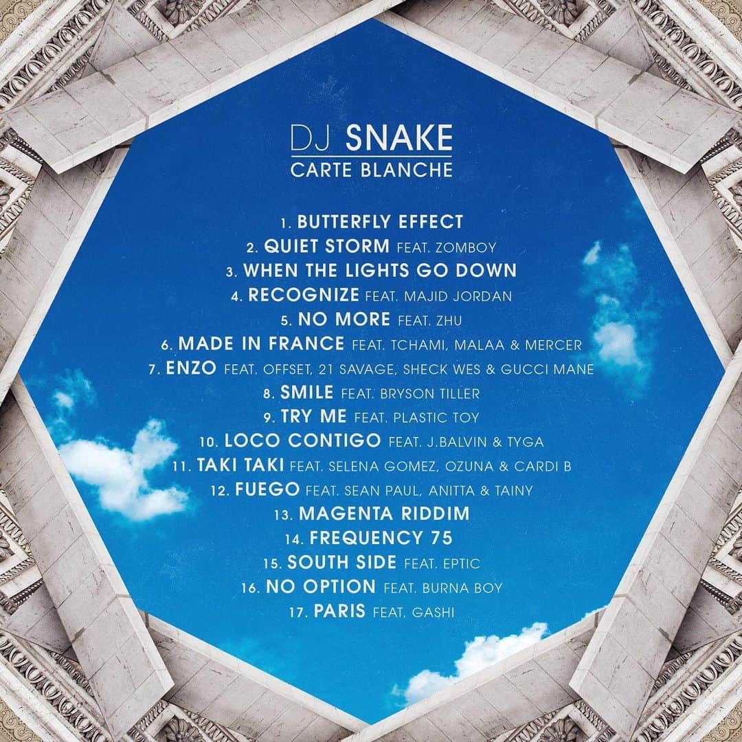 DJスネークさんのインスタグラム写真 - (DJスネークInstagram)「Carte Blanche ~ Tracklist」7月25日 21時07分 - djsnake