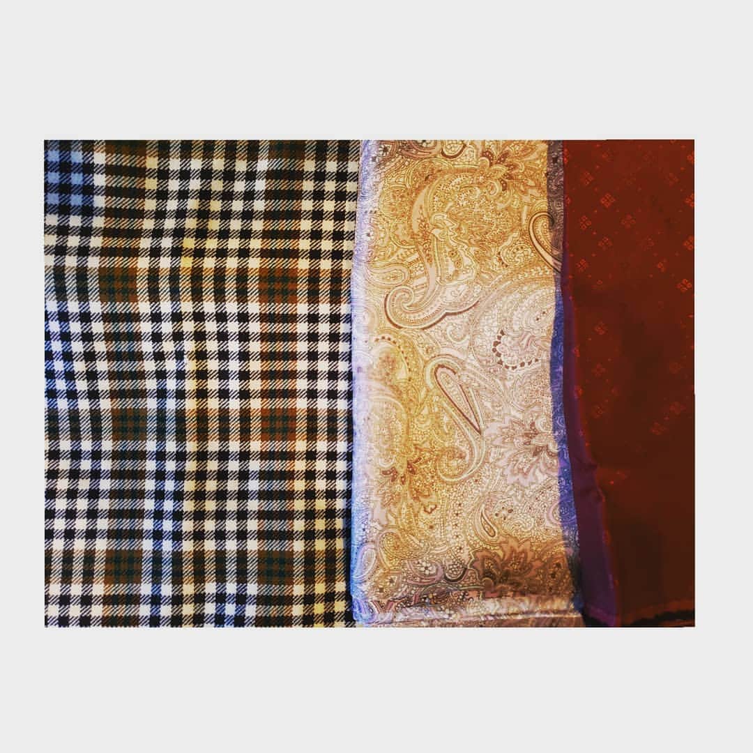 信國太志のインスタグラム：「For my own jacket. Body, lining, sleeve lining. 自分用冬物。見頃、裏地、袖裏。」