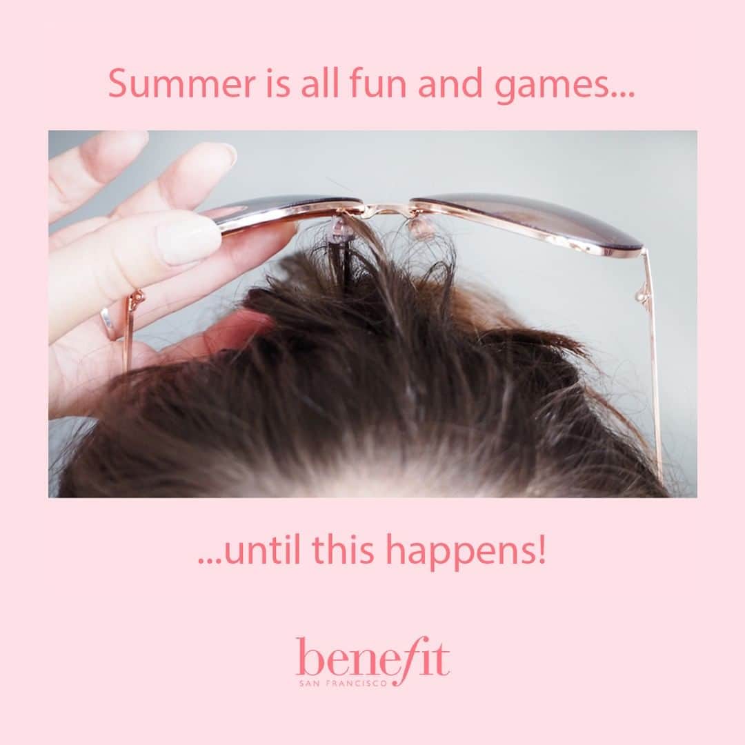 Benefit Cosmetics UKさんのインスタグラム写真 - (Benefit Cosmetics UKInstagram)「The struggle is REAL 😂 #benefit . . . 📷 Image Description: A meme saying "Summer is all fun and games... until this happens!" and a photo of sunglasses stuck in a woman's hair」7月26日 1時16分 - benefitcosmeticsuk