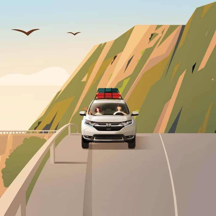のインスタグラム：「Summer road trips are more fun in a Honda 🌞🚙. Tag a friend or two below to invite them on an adventure.」