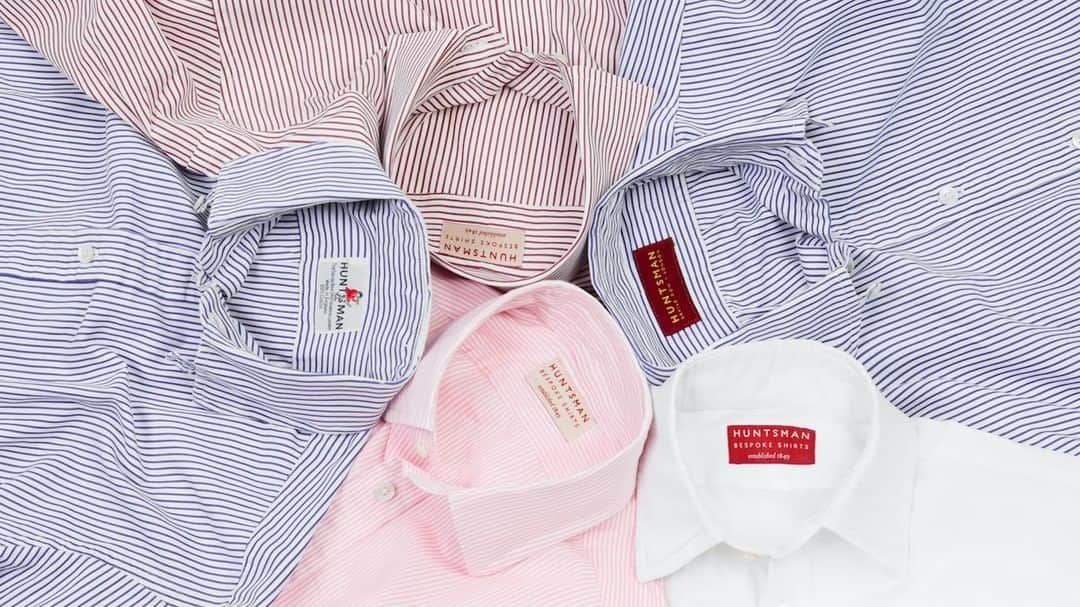 のインスタグラム：「Huntsman clients can enjoy a fully bespoke experience with the addition of a bespoke shirt that fits just as well as their suit. Inherent to the bespoke process, our specialist cutters have an extensive knowledge of cloth and will produce a perfect shirt to enhance your own personal style. All in one fitting.  Visit us at 11 Savile Row, 57th Street or book a bespoke consultation online today.  #bespokeshirting #huntsmansavilerow  #bespoke #savilerow」