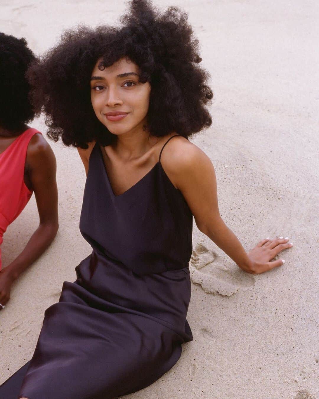 Club Monacoのインスタグラム：「We're spending the weekend in the Hamptons—see Stories for more. // @loveshereee in our silky black cami + skirt set 📷: @jensteele」
