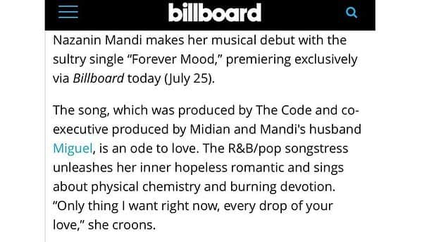 ミゲルさんのインスタグラム写真 - (ミゲルInstagram)「LONG time coming, so excided and proud of my wife and partner @nazaninmandi. I love this song and I can’t wait for you to hear it ! Forever Mood out on all streaming platforms TOMORROW !!! (BIG shout @1midian @thecxde)」7月26日 5時56分 - miguel