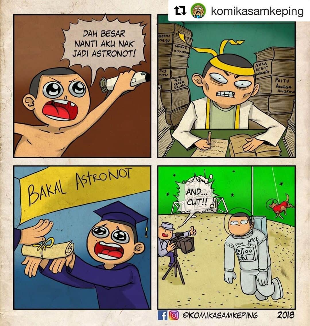 Koleksi Komik Malaysiaさんのインスタグラム写真 - (Koleksi Komik MalaysiaInstagram)「#Repost @komikasamkeping with @get_repost ・・・ Tidakkah anda terasa hidup anda selama ini hanya sandiwara semata-mata? . . . . . #komik #komikasamkeping #komikstrip #komikinstagram #komikmalaysia」7月26日 17時05分 - tokkmungg_exclusive