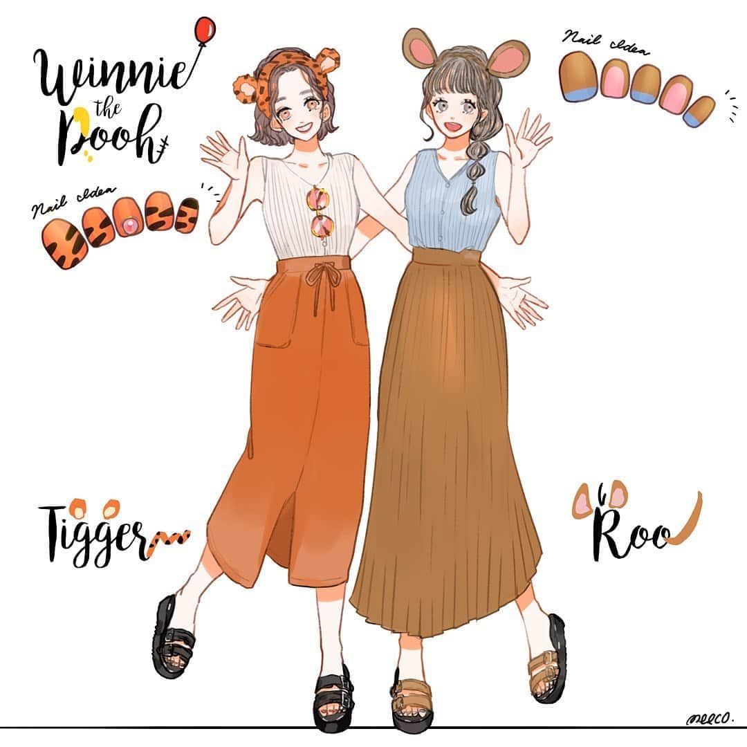 みーこさんのインスタグラム写真 みーこinstagram ティガー ルーイメージの夏コーデ 今回はオールguコーデです イラスト イラストグラム イラストレーター イラストエッセイ ファッション ファッションコーデ ファッションイラスト ディズニー