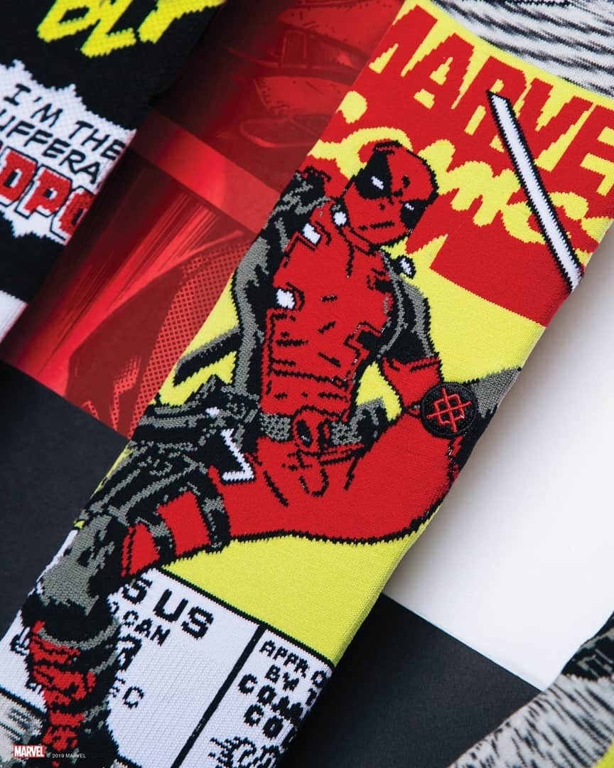 Stanceさんのインスタグラム写真 - (StanceInstagram)「Brace for Superhero landing 💥 Interested in joining the X-Force? Say no more. Presenting our newest #MarvelxStance collection, featuring Wade Wilson, the chimichanga, unicorn, and monologue loving mercenary also known as Deadpool.  Three new Deadpool designs available now - link in bio.」7月26日 10時00分 - stanceofficial