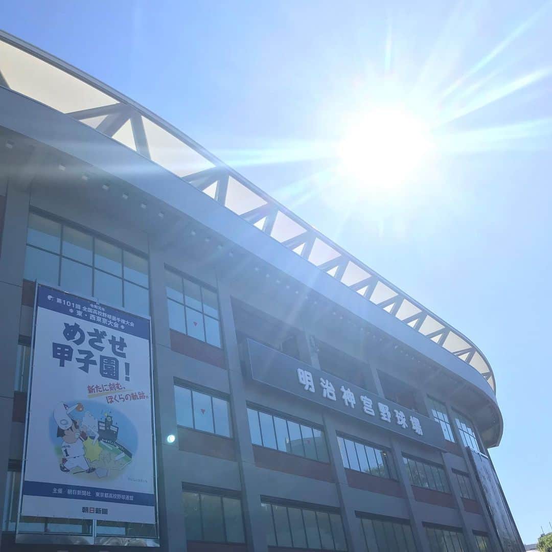 のインスタグラム：「この後、西東京準決勝。 第２試合は11時30分プレーボール！ 夏の日差しにも負けない熱いプレー。 どんな試合になるんでしょうか！ #高校野球 #西東京準決勝」