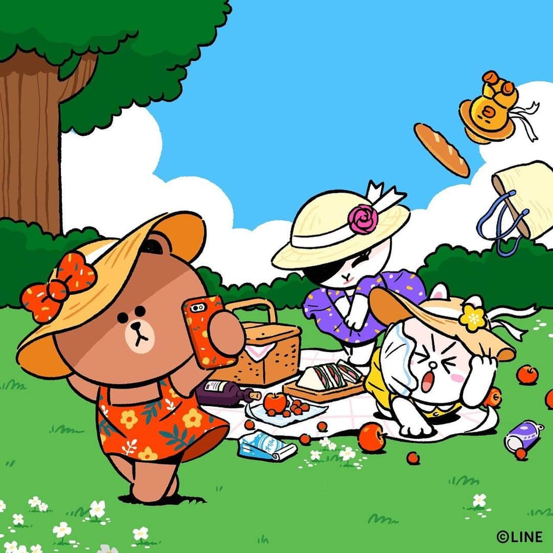 LINE FRIENDSさんのインスタグラム写真 - (LINE FRIENDSInstagram)「#SelfieMaster Class 101🤳  Chapter 1.  Stay strong  #Little #Breezy #Today #Selfie #Picnic #Girlsdayout  #CHOCO #CONY #JESSICA #SALLY #LINEFRIENDS」7月26日 15時00分 - linefriends