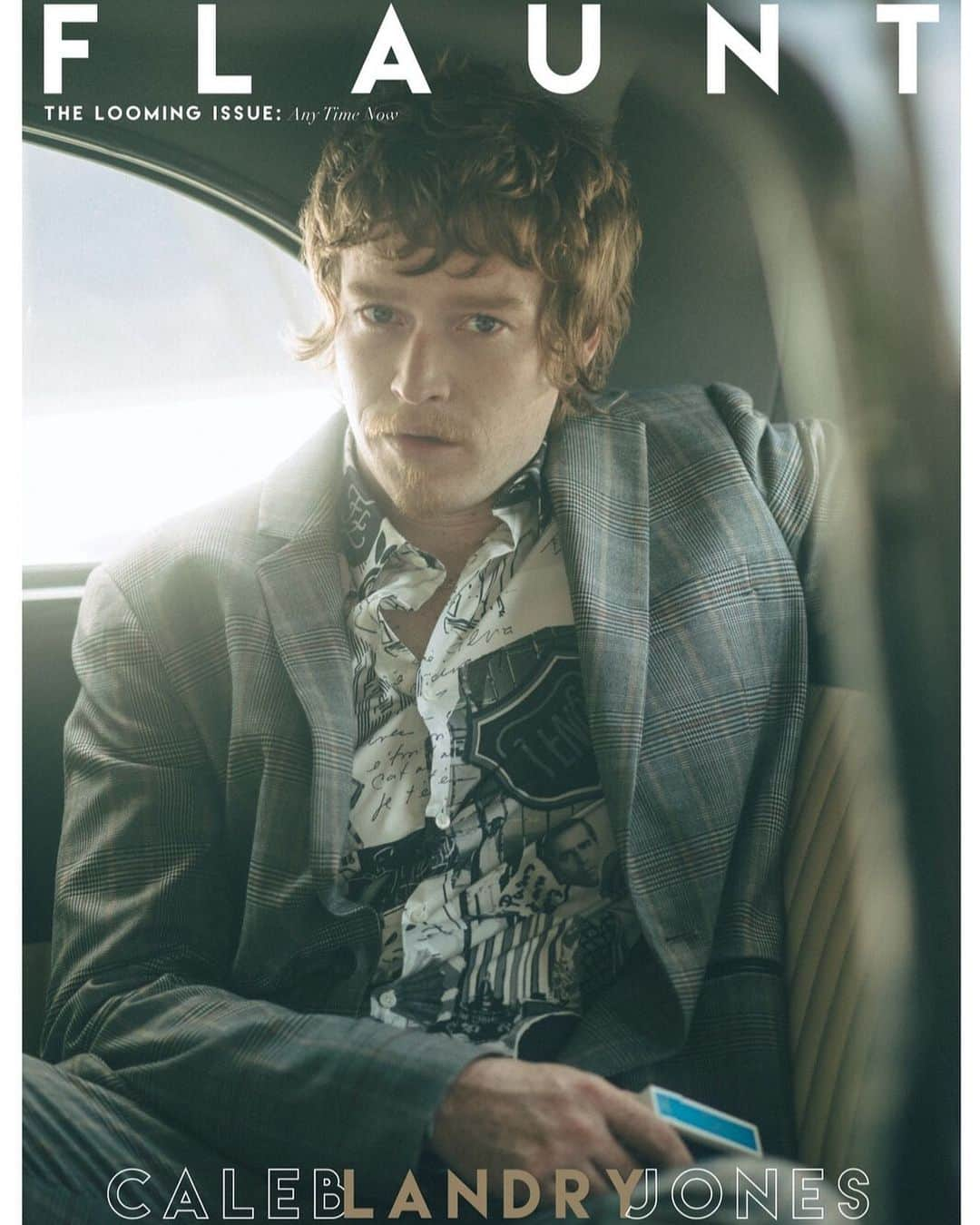 Flaunt Magazineさんのインスタグラム写真 - (Flaunt MagazineInstagram)「CALEB LANDRY JONES | KICKING UP THE CRUD DOWN ON RANCHO HOLLYWOOD  We are pleased to roll out our web exclusive cover of #caleblandryjones, who is busy as ever, most recently in the @jim.jarmusch zombie flick, @TheDeadDontDie by @focusfeatures, and recording music to boot. “I need to be alone sometimes to cover aspects of work, and there’s aspects of work I can only do around people,” Jones admits, and then waxes on environmental influences. “I’m more of an outdoor dog than a city dog. Maybe I’m a suburban dog," he muses.  Catch CLJ in #TheLoomingIssue, out now, and on the digital channels at Flaunt.com  @guess suit and @fendi shirt  Photographed by: @shanemccauley Styled by: @zoecostello Grooming: #kristenshaw⠀  #flaunt #flauntmagazine #guess #fendi #caleblandryjones #theloomingissue #cover」7月27日 2時32分 - flauntmagazine