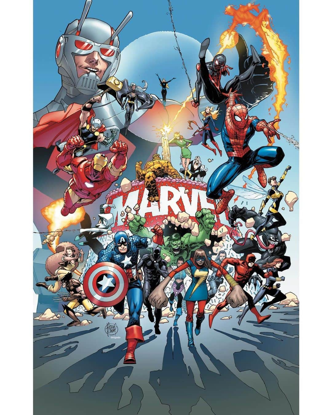 Marvel Entertainmentさんのインスタグラム写真 - (Marvel EntertainmentInstagram)「It's almost Marvel's birthday, and we want you at our party! On August 31, celebrate our 80th anniversary with special events and exclusives at participating comic shops, like this commemorative piece by artist @adamkubert. #Marvel80」7月27日 3時11分 - marvel