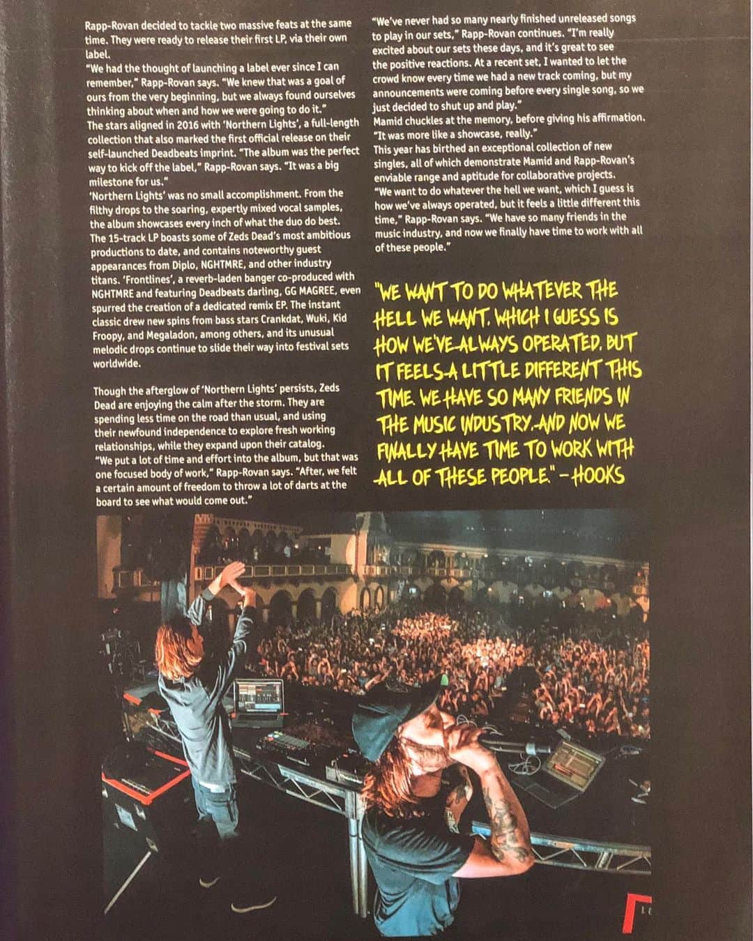Zeds Deadさんのインスタグラム写真 - (Zeds DeadInstagram)「🤘 @djmagofficial for the support! Swipe ⬅️ for the article」7月27日 3時18分 - zedsdead