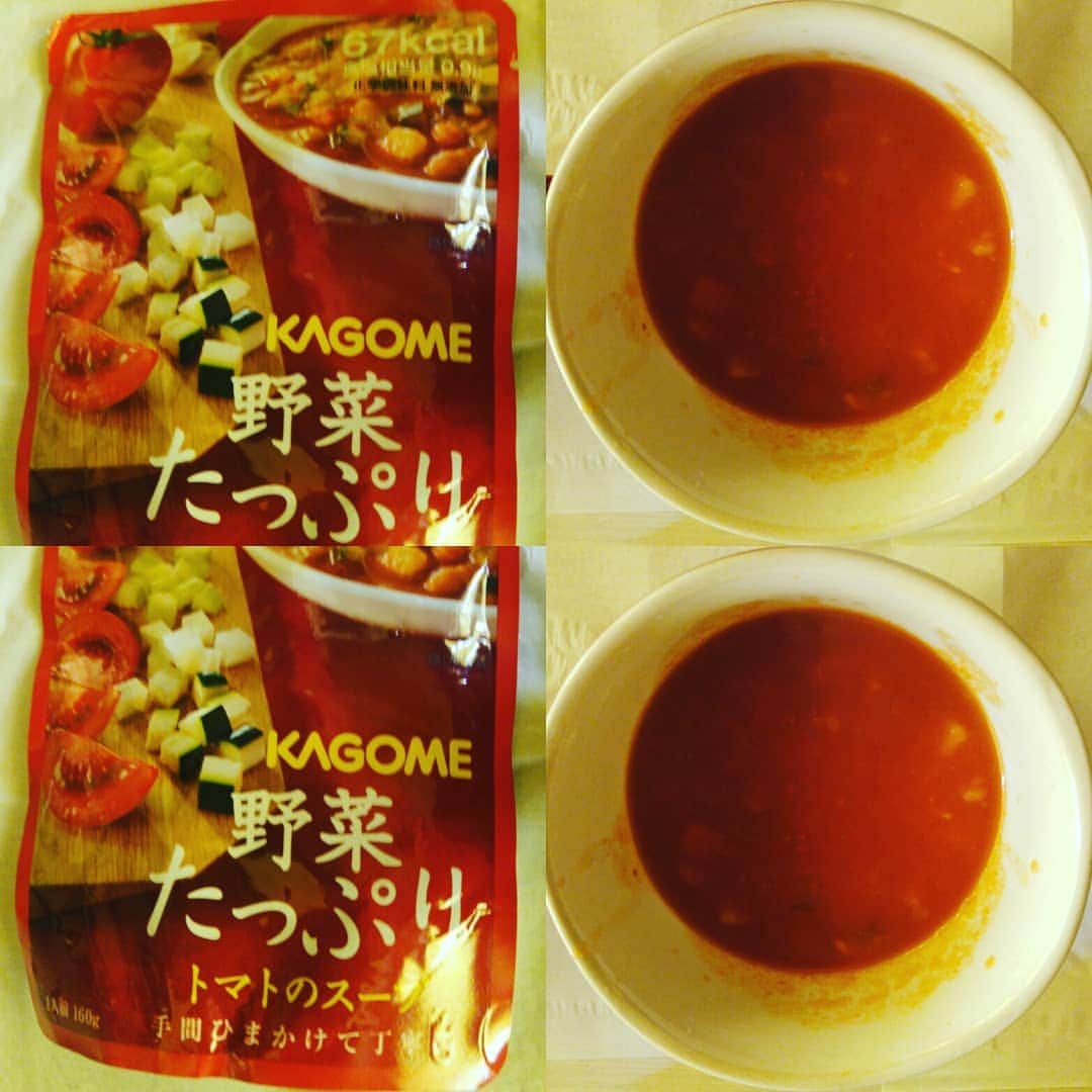 山本しろうさんのインスタグラム写真 - (山本しろうInstagram)「トマトはやっぱり野菜たっぷりトマトのスープにかぎる #二日で一トマト #KAGOME #カゴメ #いただきもの  #トマト #トマト！！」7月26日 18時33分 - yamamotoshiroto