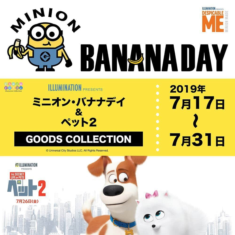 ミニオンさんのインスタグラム写真 - (ミニオンInstagram)「ㅤㅤㅤㅤㅤㅤㅤㅤㅤㅤㅤㅤㅤ 人気キャラクターの POP UP SHOP【キャラコレ】 MINION BANANA DAY &  PET2 GOODS COLLECTION開催中！ ㅤㅤㅤㅤㅤㅤㅤㅤㅤㅤㅤㅤㅤ 新宿ルミネ1にミニオンと大ヒット上映中の #映画ペット2のグッズが大集合☆是非遊びに来てね♪ 2,000円（税込）以上グッズお買い上げの方には、ノベルティをプレゼント🎁※なくなり次第終了 ㅤㅤㅤㅤㅤㅤㅤㅤㅤㅤㅤㅤㅤ 期間：7/17(水)～7/31(水) 営業時間：10：00～22：00 場所：新宿ルミネ1　B2階  POP UP SHOP公式アカウントはこちら⇒@marimo_popup ㅤㅤㅤㅤㅤㅤㅤㅤㅤㅤㅤㅤㅤ #ミニオン #ミニオンズ #ミニオンバナナデイ #ペット2 #怪盗グルー #キャラコレ」7月26日 20時18分 - minion_officialjp