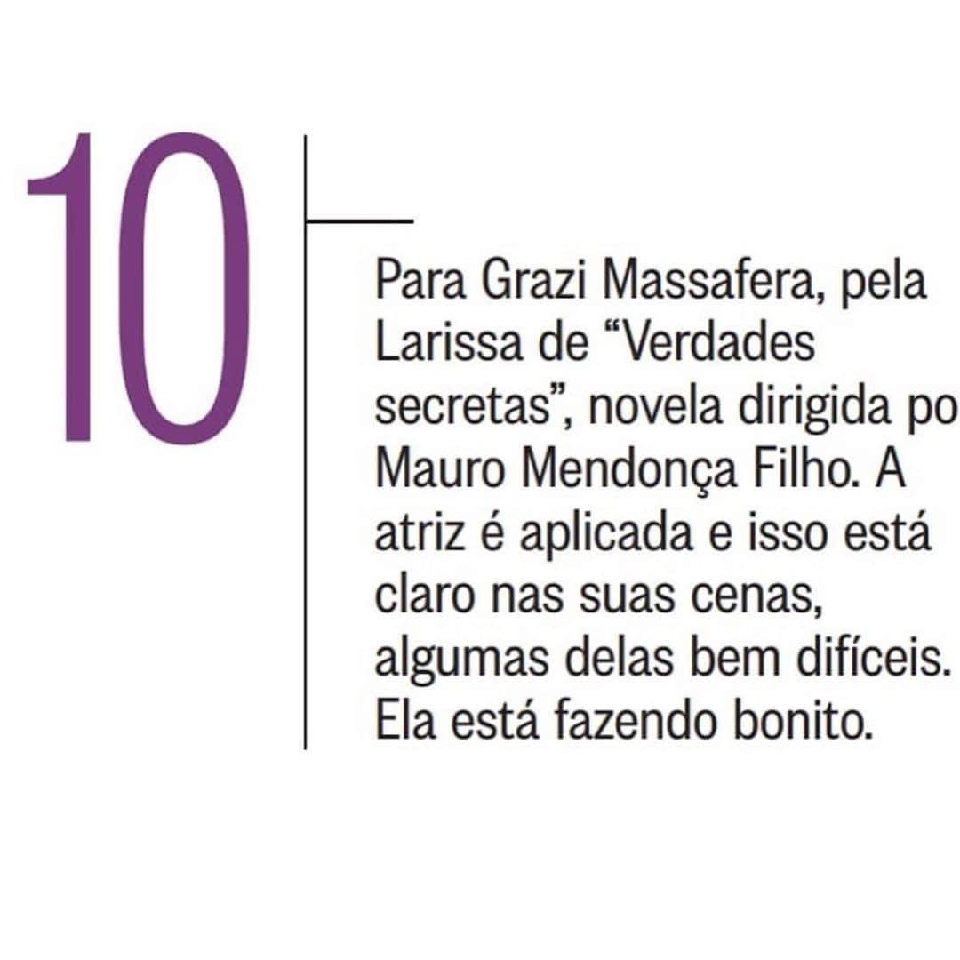 massaferaさんのインスタグラム写真 - (massaferaInstagram)「Momento #tbt na sexta ❤️ obrigadaaaaaaa #Repost @colunapatriciakogut ・・・ #TBT!! O de hoje relembra a presença de @massafera na coluna. Grazi estreou nas novelas em Páginas da Vida, em 2006. E voltará ao ar em Bom Sucesso. A gente sempre acompanhou o trabalho dela com atenção. Arraste para o lado pra ver #grazimassafera #colunapatriciakogut #patriciakogut #jornaloglobo」7月26日 20時38分 - massafera