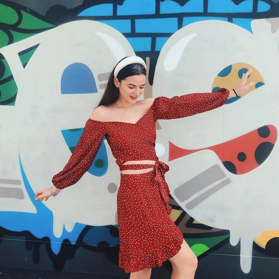SHEINさんのインスタグラム写真 - (SHEINInstagram)「You can't have a bad day in polka dots! @alessandramaggiulli 🌈🌈 Shop 'SHEIN Off Shoulder Bishop Sleeve Top And Ruffle Skirt Set' link in bio. ID：498243 #SHEIN #SHEINgals #SHEINstyle #SHEINss2019 #ruffle #top #offshoulder」7月26日 23時06分 - sheinofficial