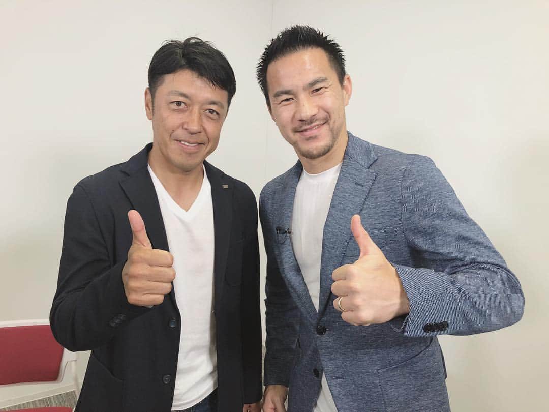 岡崎慎司のインスタグラム：「Legend of shimizu Spulse 🤲 今からスポパラで対談あります。」