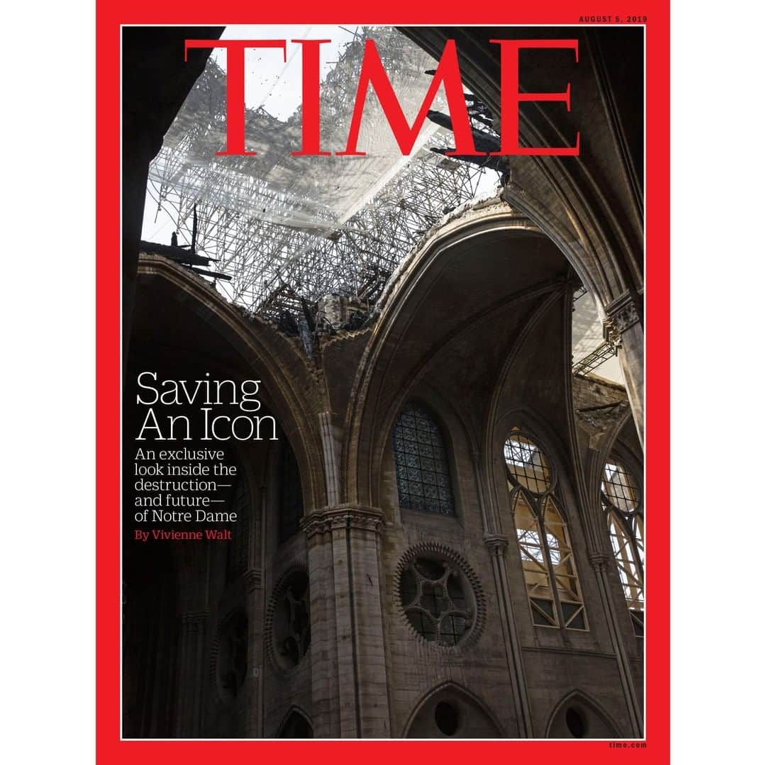 TIME Magazineさんのインスタグラム写真 - (TIME MagazineInstagram)「The cause of the blaze at #NotreDame in #Paris is still unknown. Yet, writes Vivienne Walt in this week's International cover story, what it exposed is clear—the fragility of our most cherished buildings and the wistful attachment we hold to the spaces within their walls. The cathedral’s spire snapped off like a twig just before the sun set on April 15, crashing 314 ft. into the nave, through the ceiling that carpenters painstakingly carved by hand in the Middle Ages, using 5,000 oak trees. Within #France itself, the fire laid bare another, more complicated fragility: a tension rippling through the country, pitting the urge to preserve the past, and traditions of an exceedingly proud nation, against the need to overhaul its hidebound ways and modernize its system. Go inside the fight over how Notre Dame should rise from the ashes, and see more #pictures, at the link in bio. Photograph by @pzachmann—@magnumphotos for TIME」7月26日 23時37分 - time